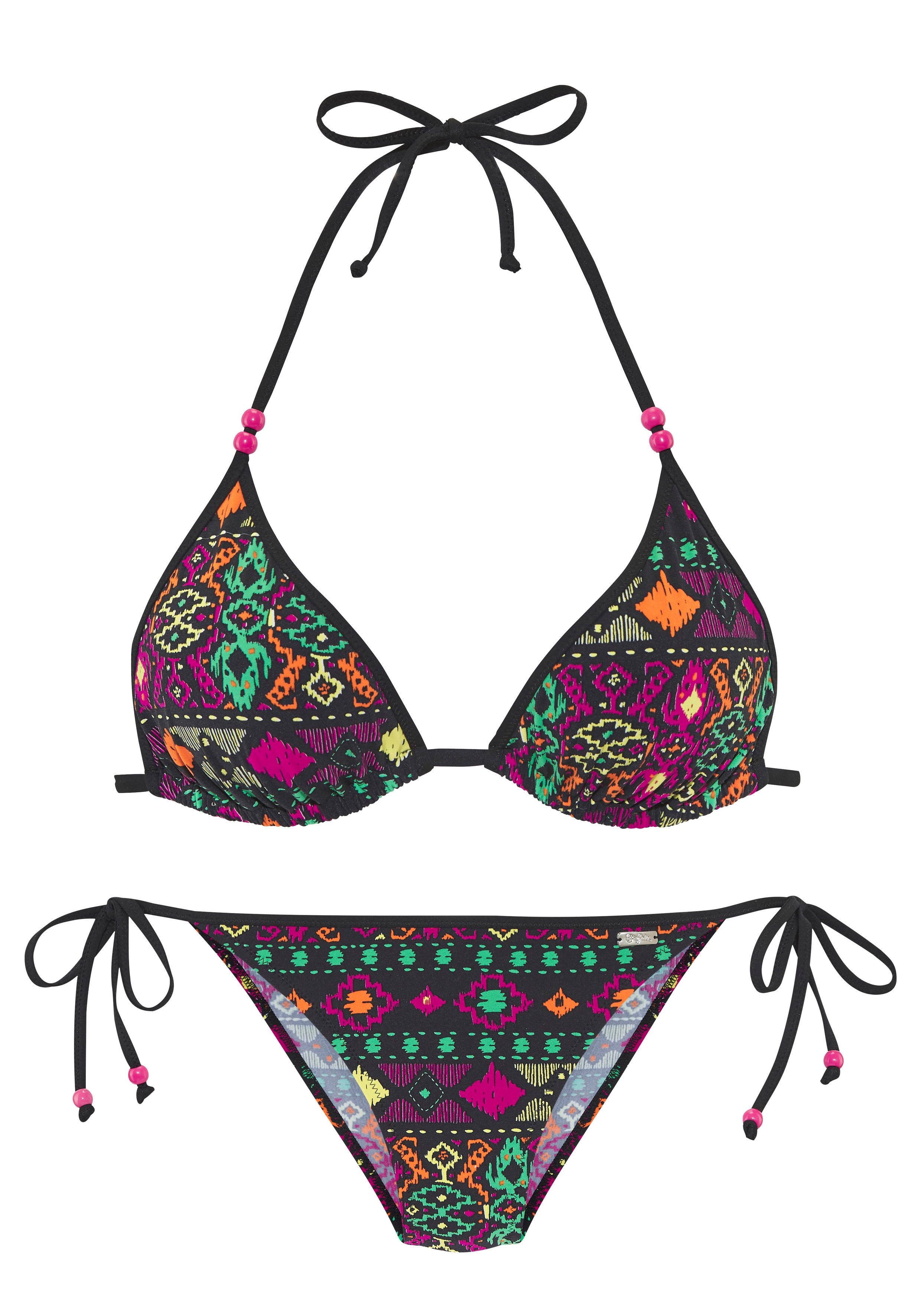 Buffalo Triangel-Bikini bunter Ethnomuster günstig online kaufen
