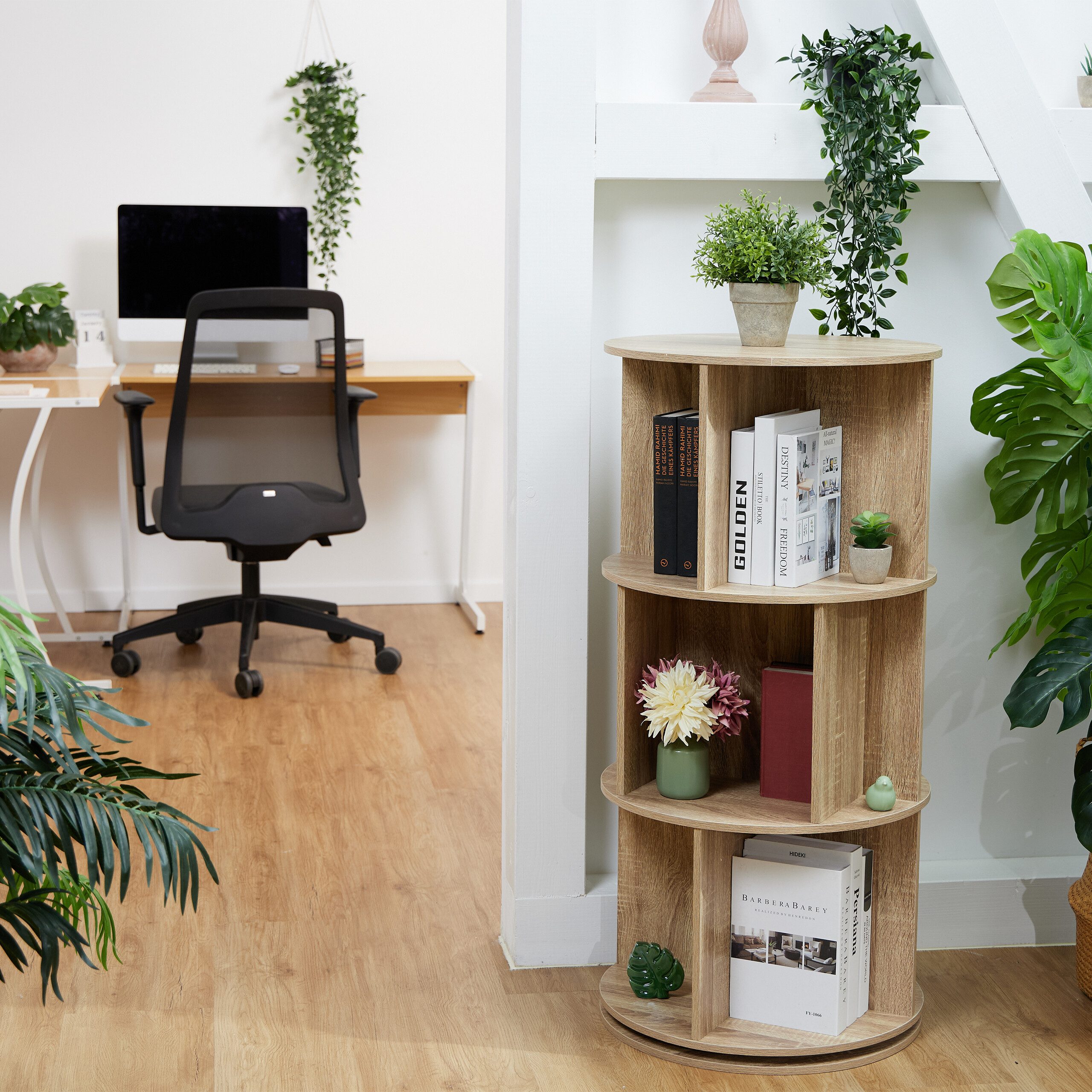 relaxdays Bücherregal Drehbares Bücherregal, 3 günstig online kaufen