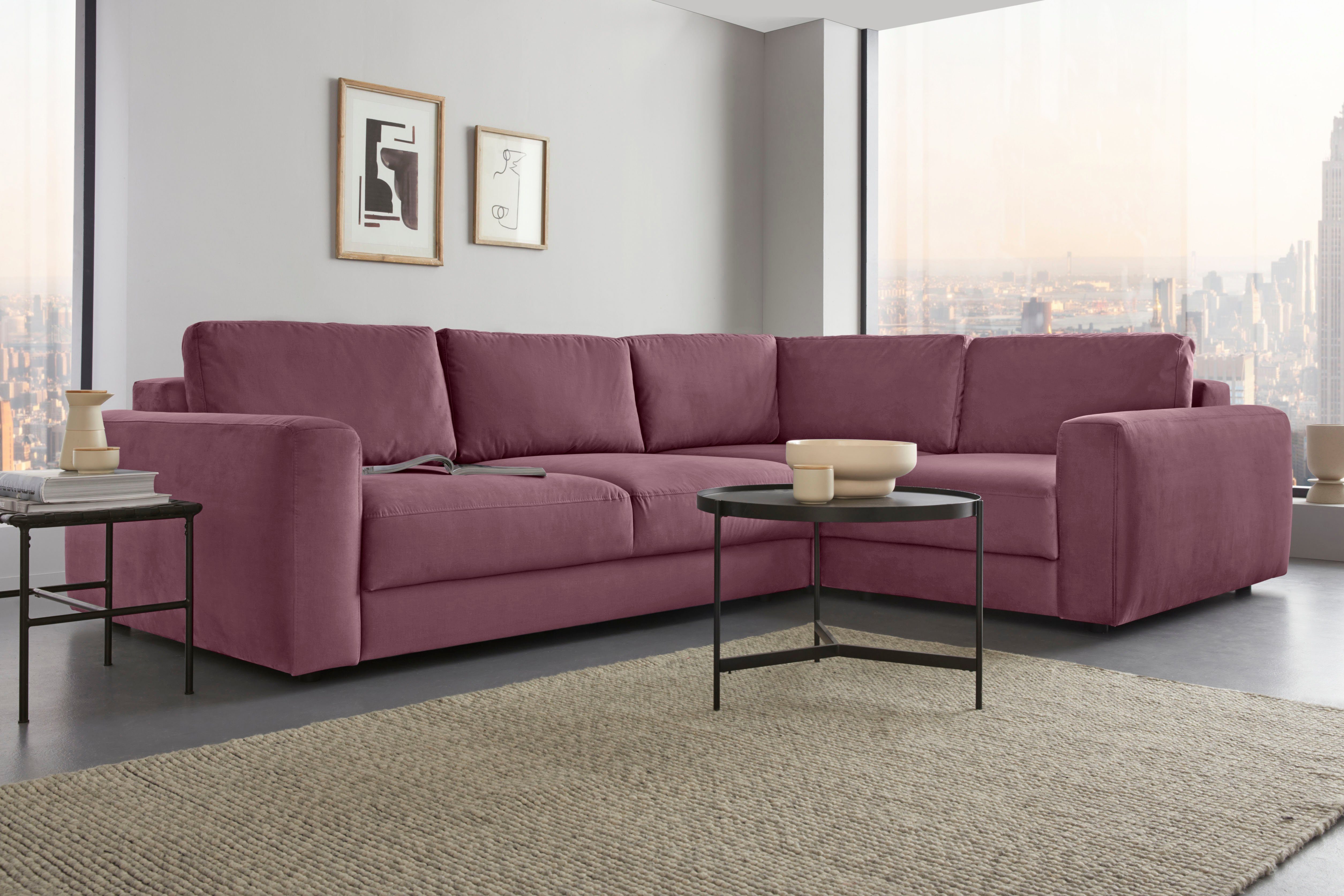 Home affaire Ecksofa Bloomfield, Mega Polsterecke, Breite 289cm, viel Platz, L-Form, In verschiedenen Größen