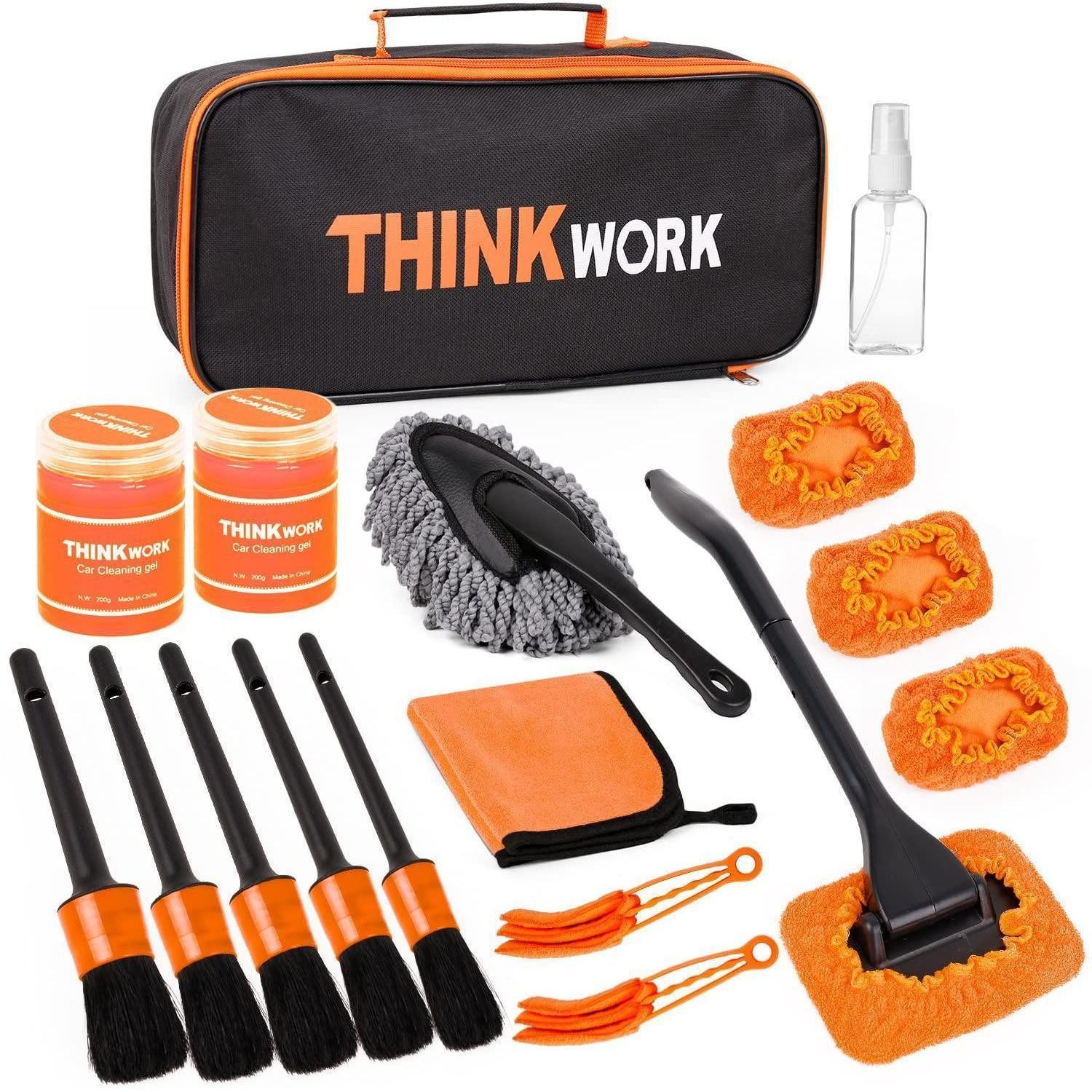 LuxusKollektion Reinigungs-Set Auto Reinigungsset Reinigungsbürste Reinigungsgel Orange