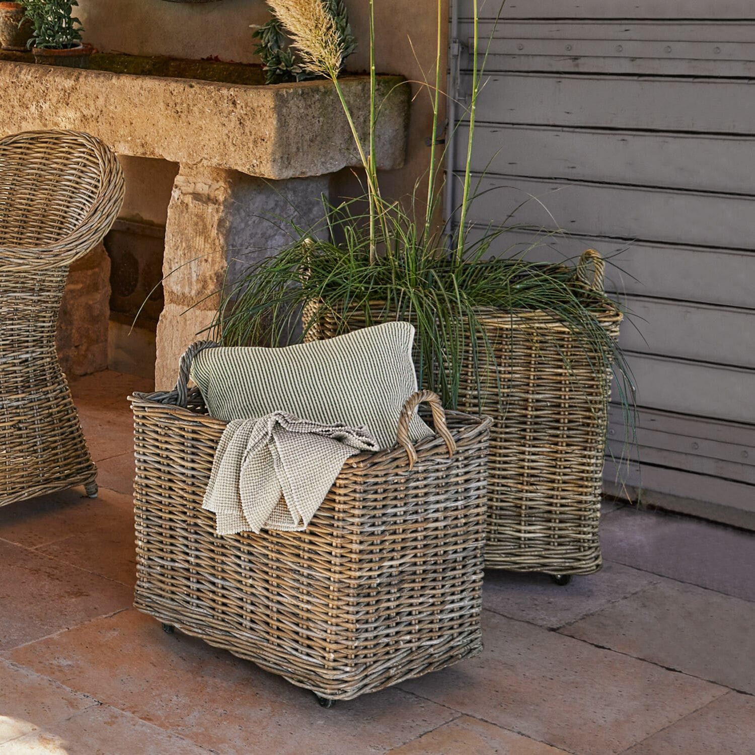 Mirabeau Übertopf Pflanzkorb 2er Set Gialousa braun