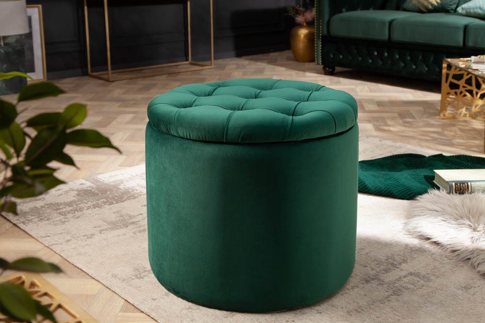 riess-ambiente Hocker MODERN BAROCK dunkelgrün, Wohnzimmer günstig online kaufen
