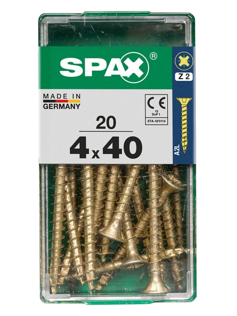 SPAX Holzbauschraube Spax Universalschrauben 4.0 x 40 mm PZ 2 - 20 Stk.