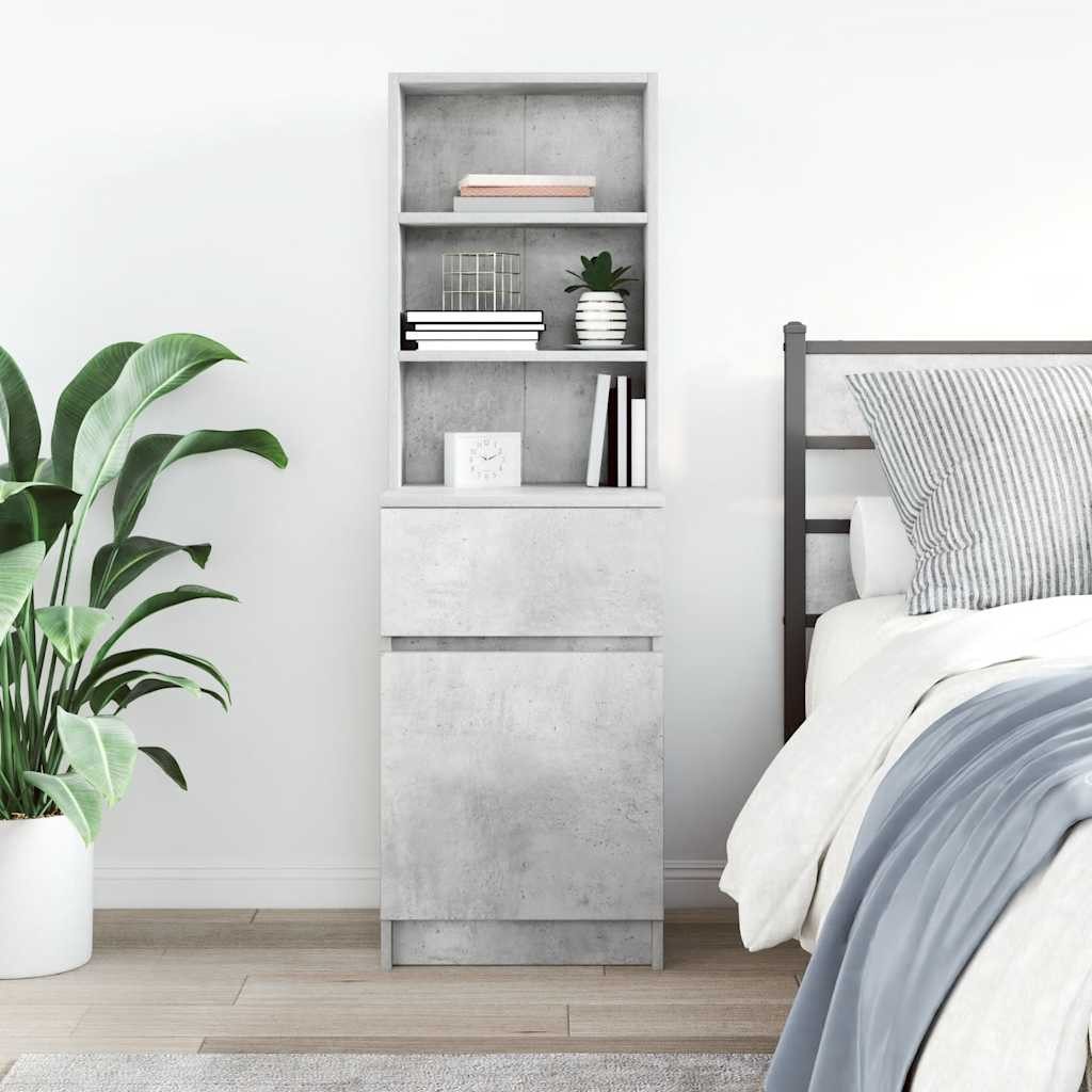 vidaXL Nachttisch Nachttisch Betongrau 39x35x125 cm günstig online kaufen