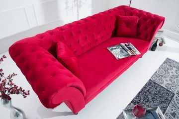 Casa Padrino Chesterfield-Sofa Chesterfield Sofa in Rot 225 x 90 x H. 79 cm - Designer Chesterfield Sofa