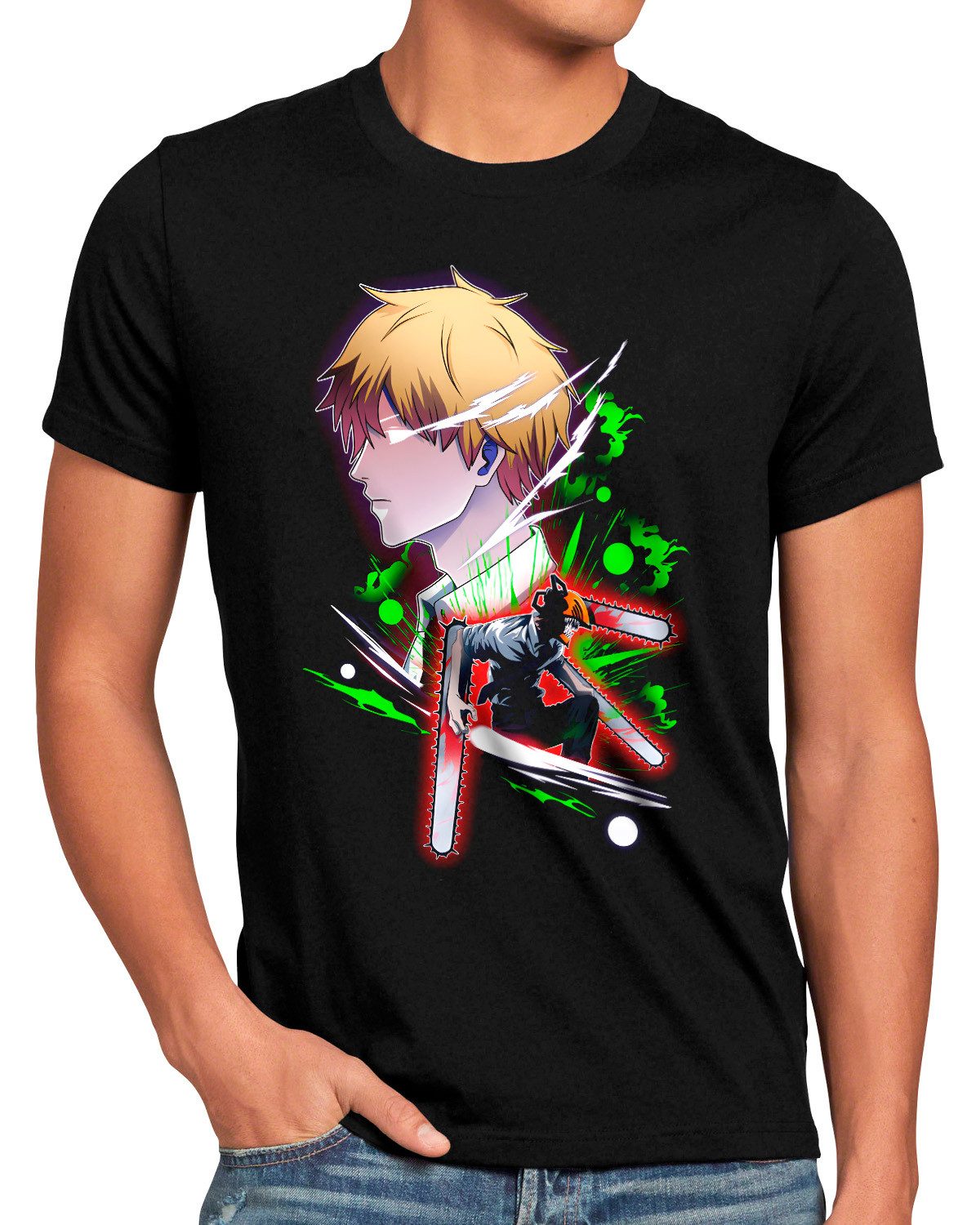 style3 T-Shirt Hunter Denji anime cosplay chainsaw man devil hunter