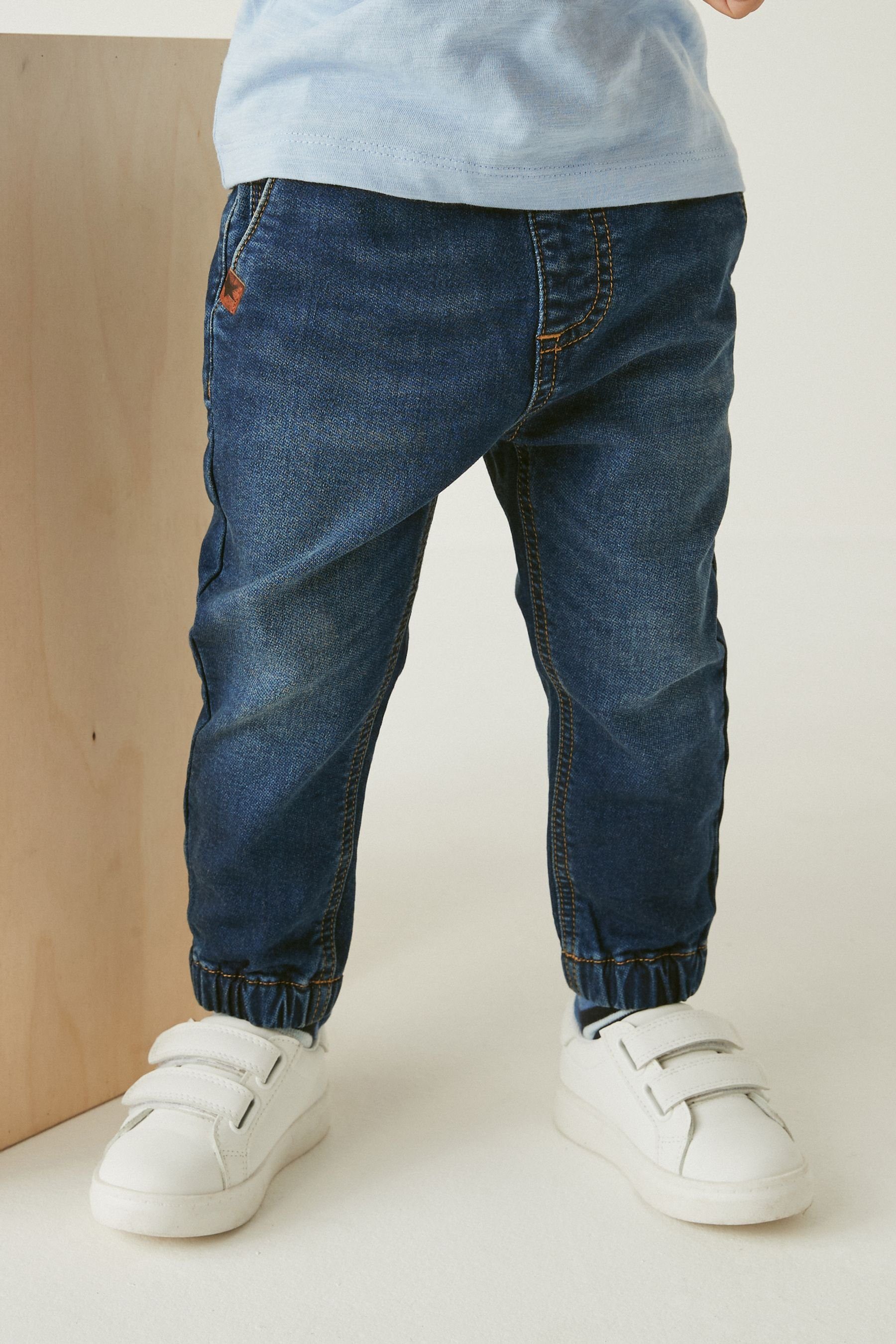 mit Jogger-Jeans (1-tlg) Rippenbündchen, Pants Dark Next Jogg Komfort-Stretch Wash