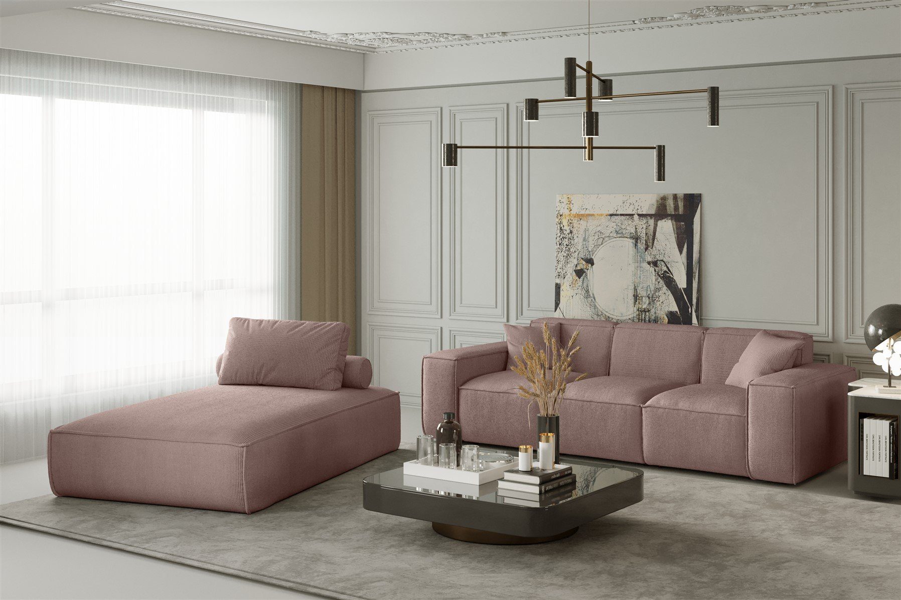 Fun Möbel Polstergarnitur Sofa-Set 2-teilig Chaiselongue günstig online kaufen