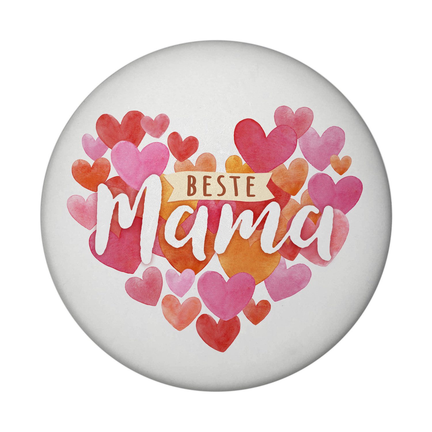 Magnet Herzen Magnet mit Flaschenöffner rund mit Spruch Beste Mama