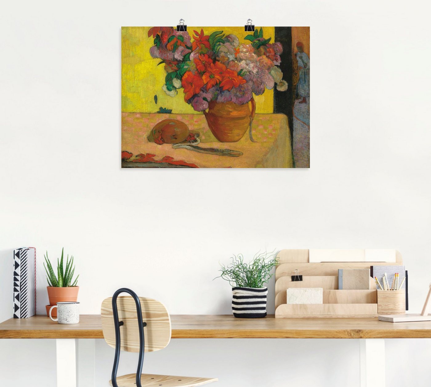 Artland Wandbild »Blumen in Vase und eine Feldflasche«, Arrangements (1 Stück), in vielen Größen & Produktarten -Leinwandbild, Poster, Wandaufkleber / Wandtattoo auch für Badezimmer geeignet-HomeTrends