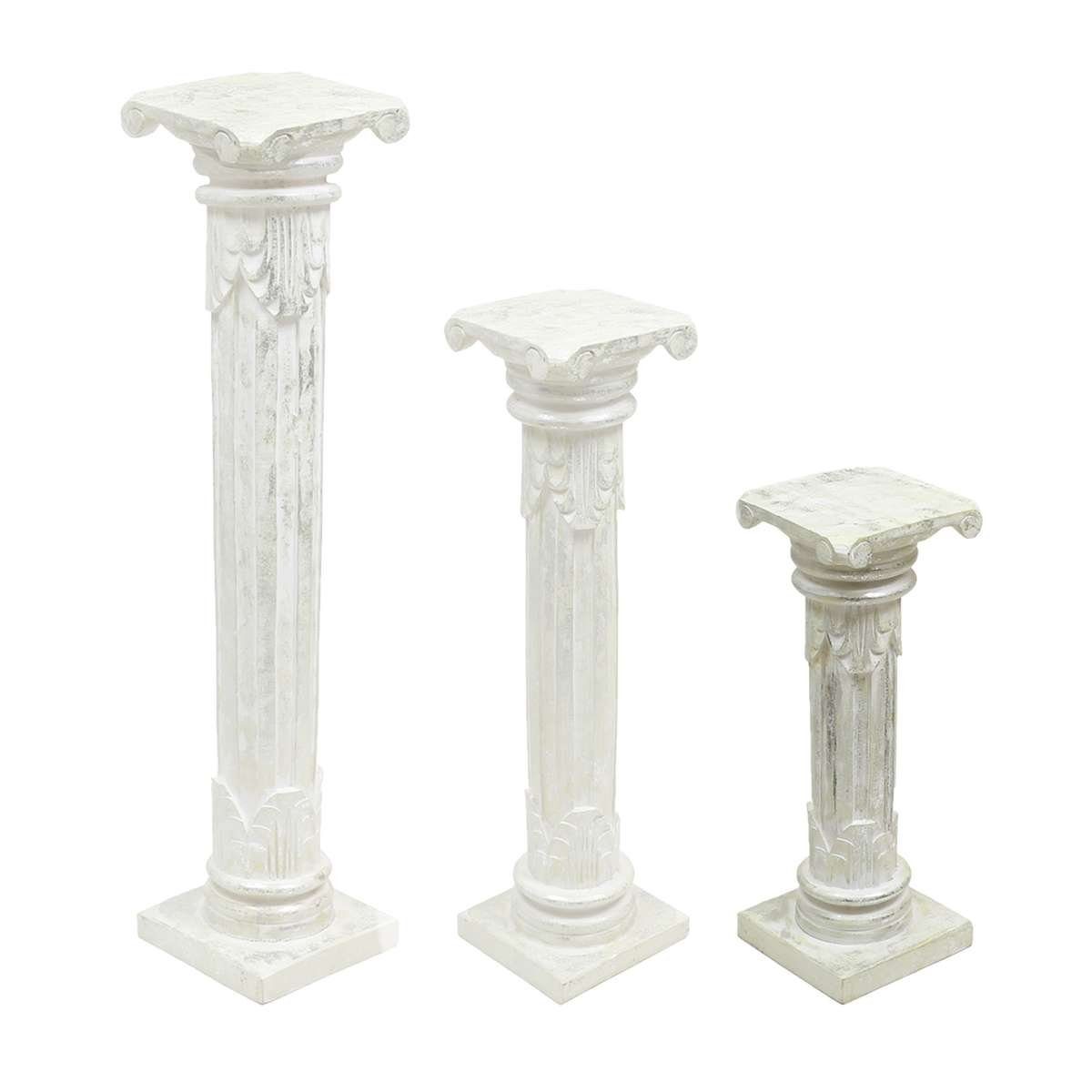 Oriental Galerie Blumenhocker Antike Säule Silberwash günstig online kaufen