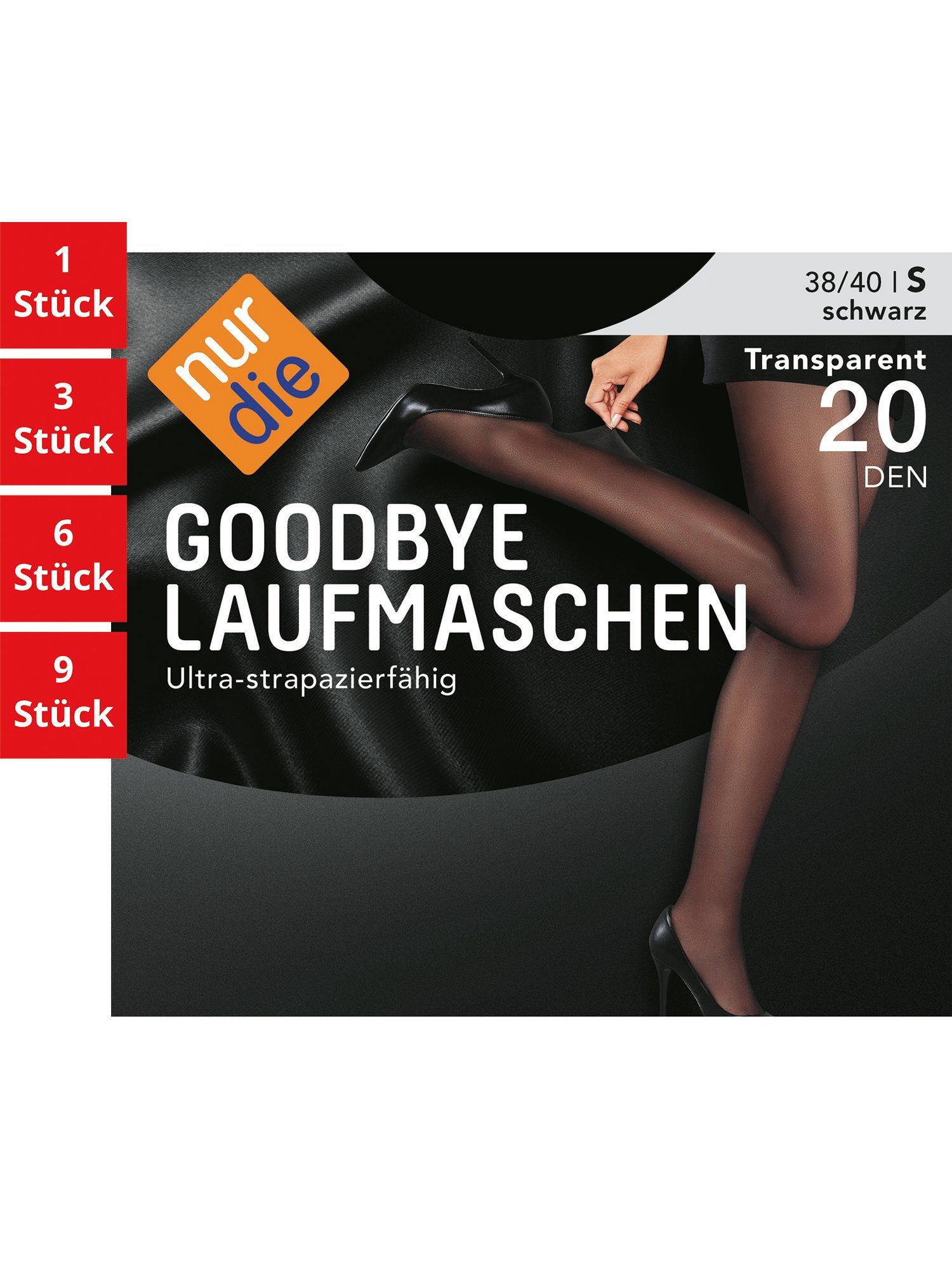 Nur Die Feinstrumpfhose Goodbye Laufmaschen 20 DEN Damen (1er/3er/6er/9er Pack 1 St) Transparent strapazierfähig haltbar Frauen Damen Multipack