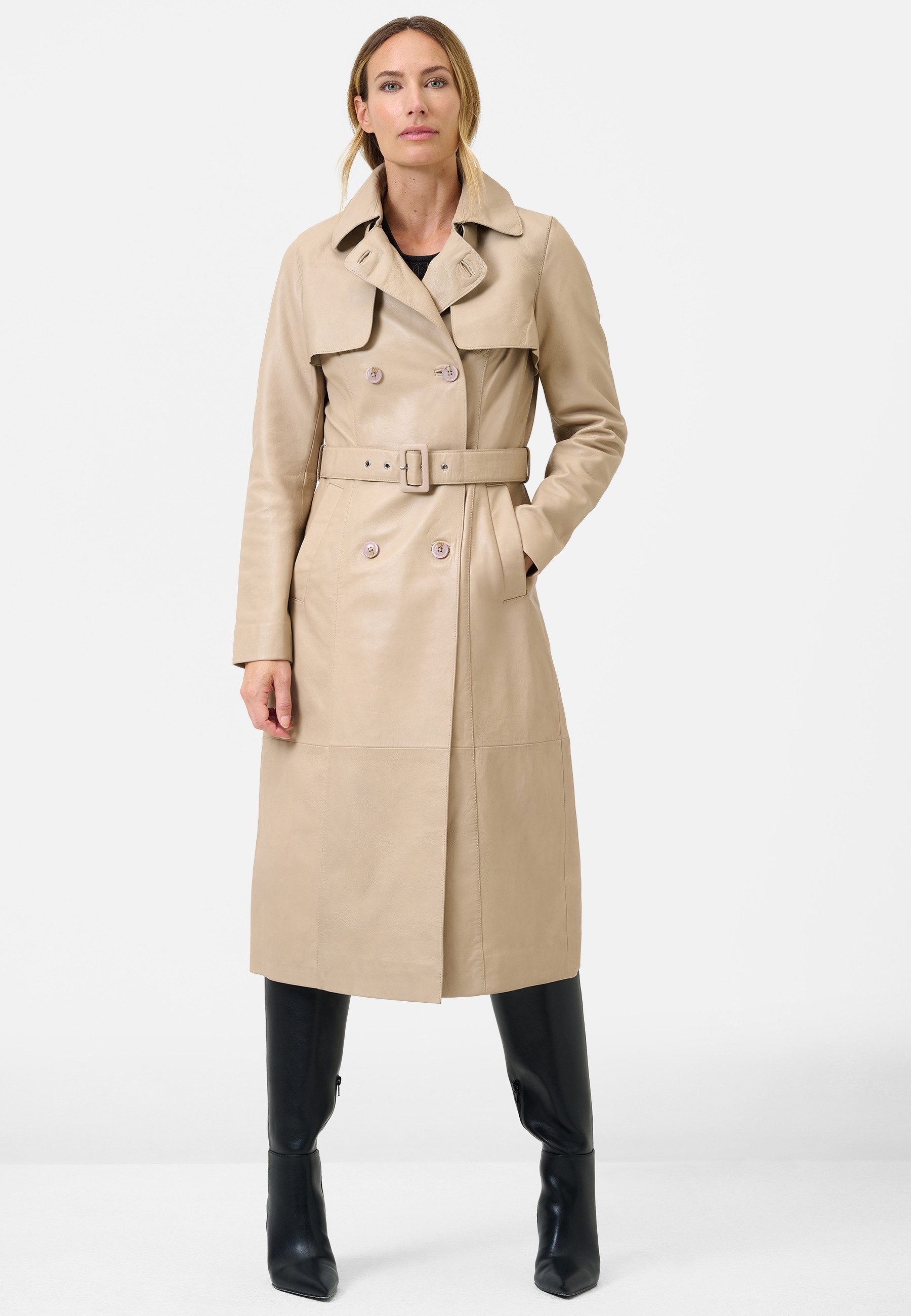 RICANO Ledermantel Darcy Ledermantel mit Gürtel günstig online kaufen