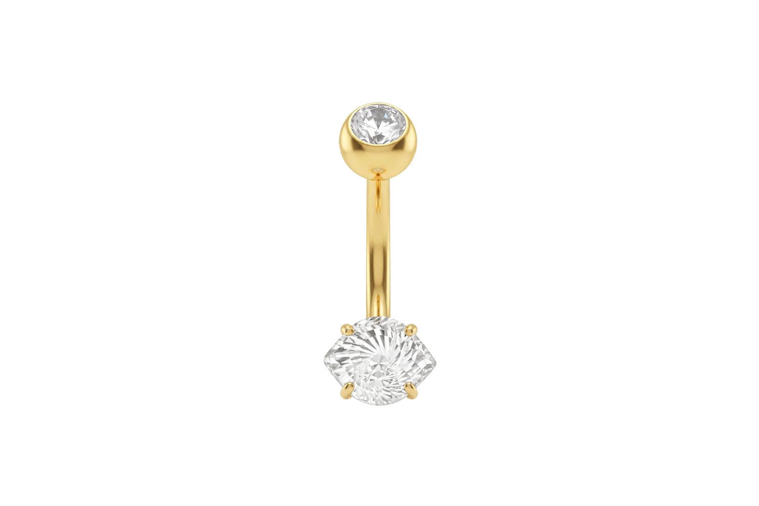 Bauchnabelpiercing Titan Bananabell mit Innengewinde KRISTALLAUGE