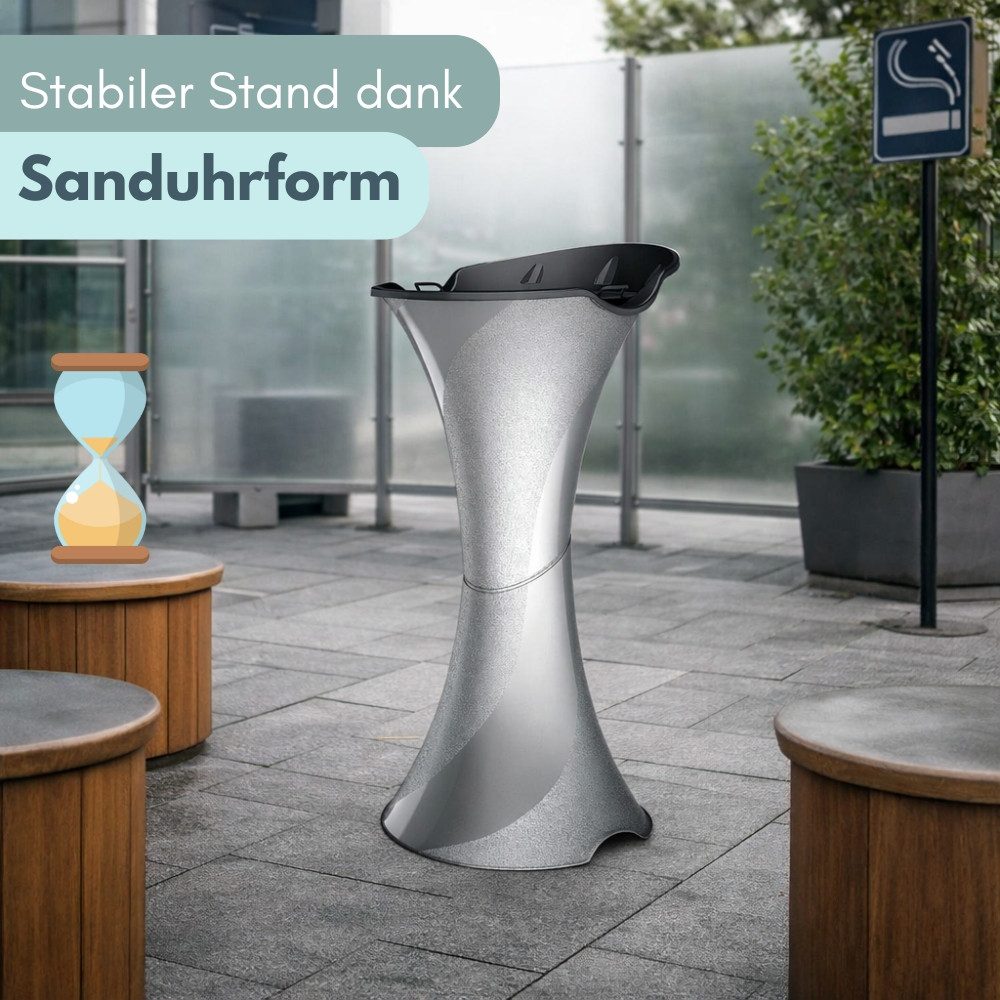 GarPet Aschenbecher Standaschenbecher für Draußen Aschenbecher Outdoor Wetterfest Stehend