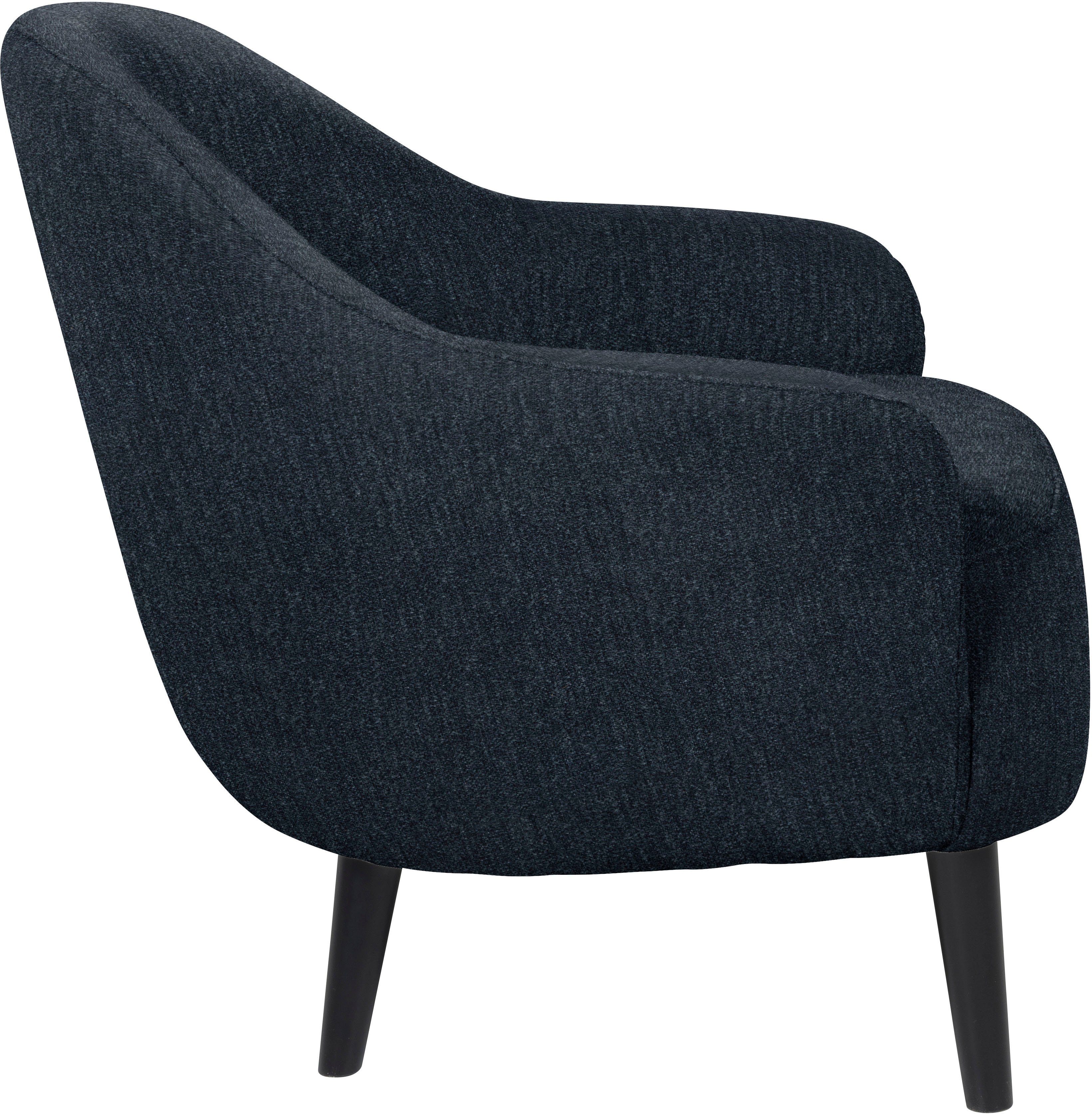 furninova Loungesessel Paloma, wahlweise mit Chromfuß, im skandinavischen midnight Design blu