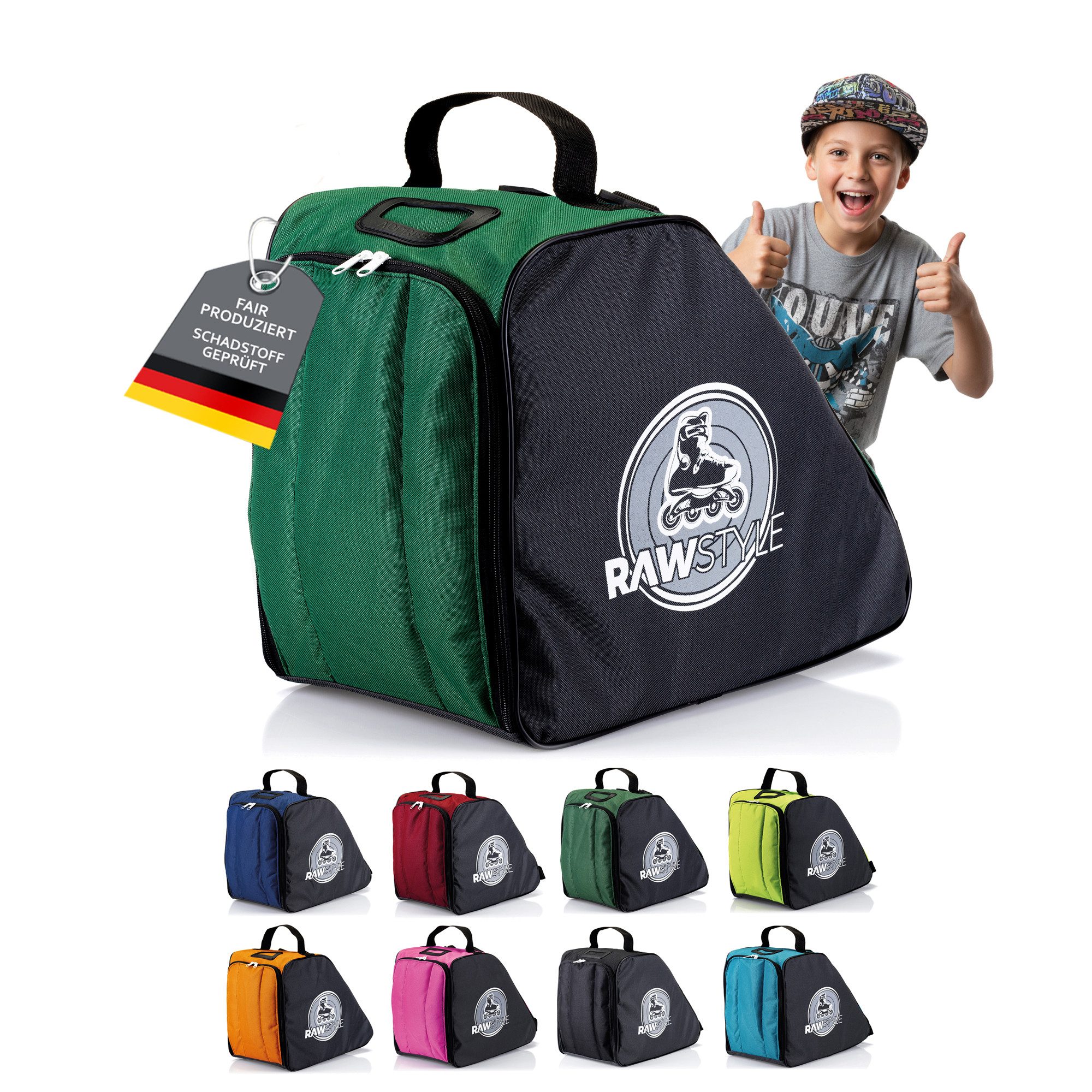 BambiniWelt by Rafael K. Sporttasche Skater Rucksack für Inliner Rollschuhe Skatese wasserdicht robust
