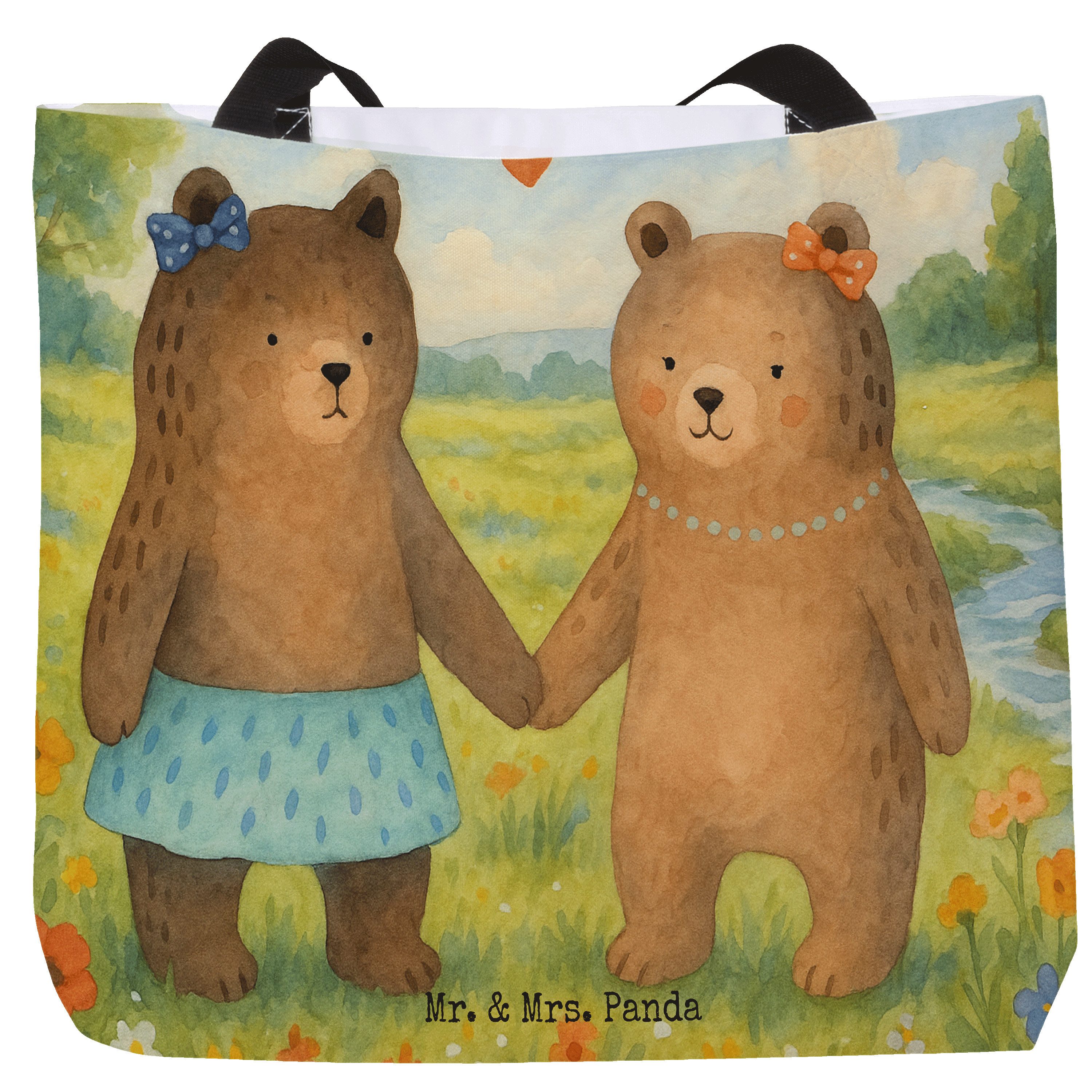 Shopper Bär Freundin Design, Tote Bag, Weiß, Laptoptasche, Reisetasche, Stran