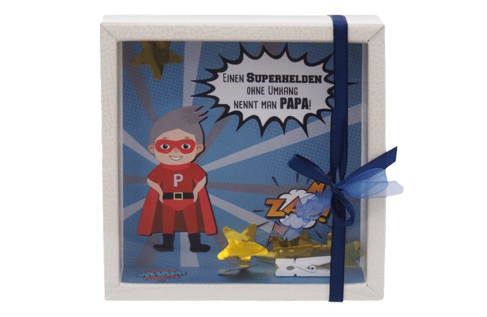 ZauberDeko Geschenkbox Geldgeschenk Verpackung Papa Superheld Vatertag Männer Geburtstag