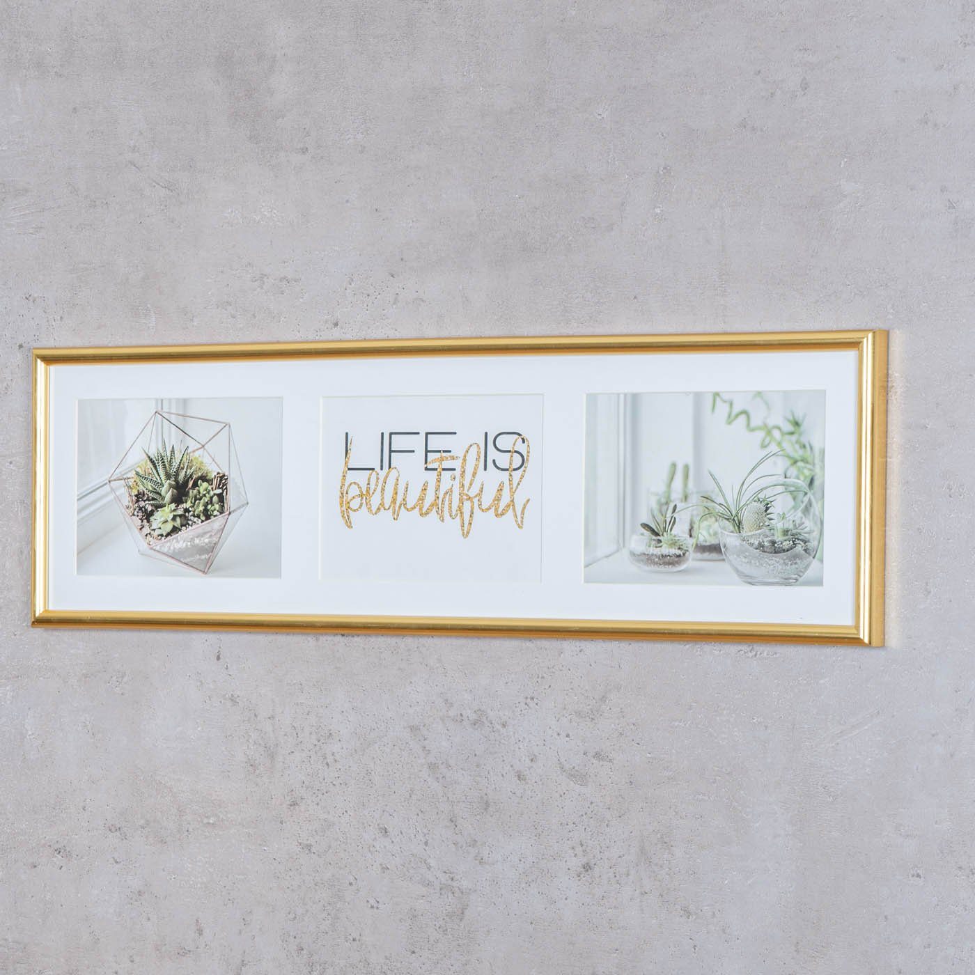 Levandeo® Bilderrahmen Collage, Galerierahmen 3 Fotos 13x18 Passepartout Go günstig online kaufen