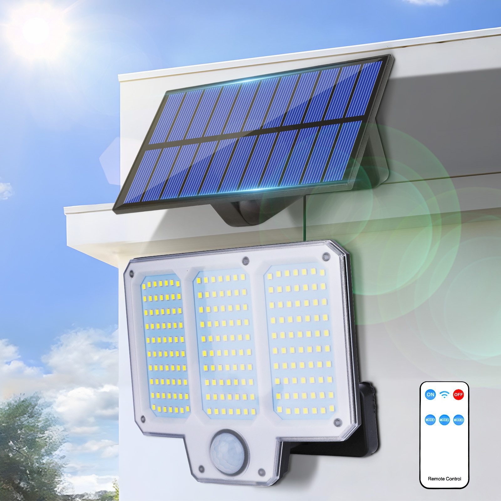 BlingBin LED Solarleuchte 210 LEDs Solar-Außenleuchte günstig online kaufen
