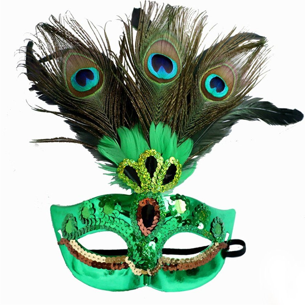 Dekorative Verkleidungsmaske Venezianische Masken, Pfauenfedermasken, Halloween, (1-tlg), Maskerade Maske, Karneval Masken Halloween Masken