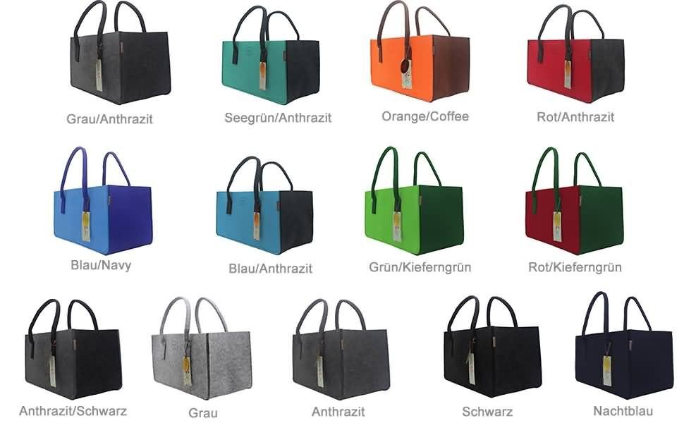 RAIKOU Einkaufsshopper Filztasche Kaminholztasche Spielzeugaufbewahrung 5 mm dicke Filze, für Einkaufs Kamin Holz Zeitungsholz Spielzeug – Bild 4 von 4
