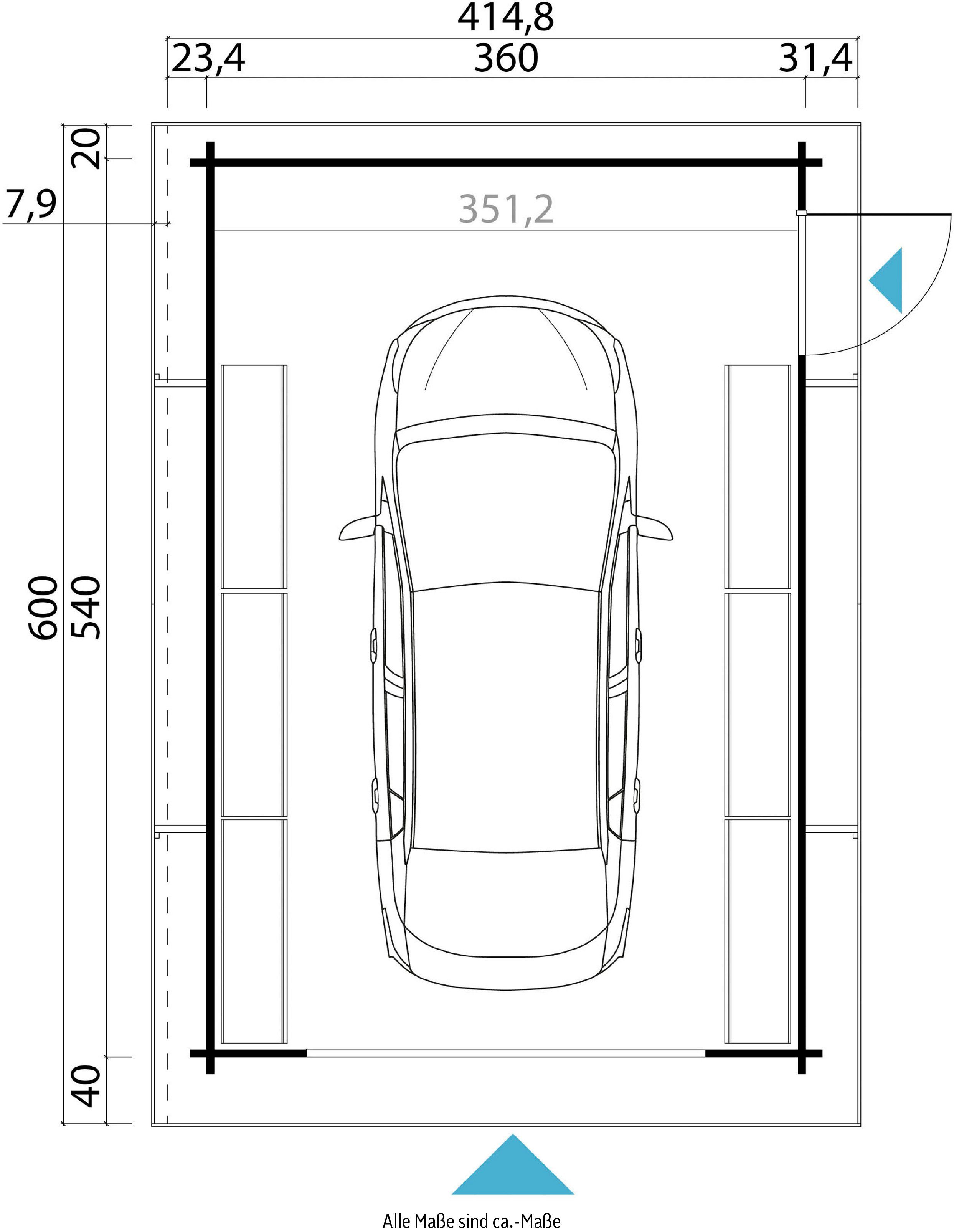 LASITA MAJA zusätzliche Canberra Garage Eingang) gletschergrün (Mit