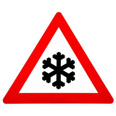 BauSupermarkt24 Metallschild ORIGINAL Verkehrszeichen 101-51 Schnee oder Eisglätte Verkehrsschild