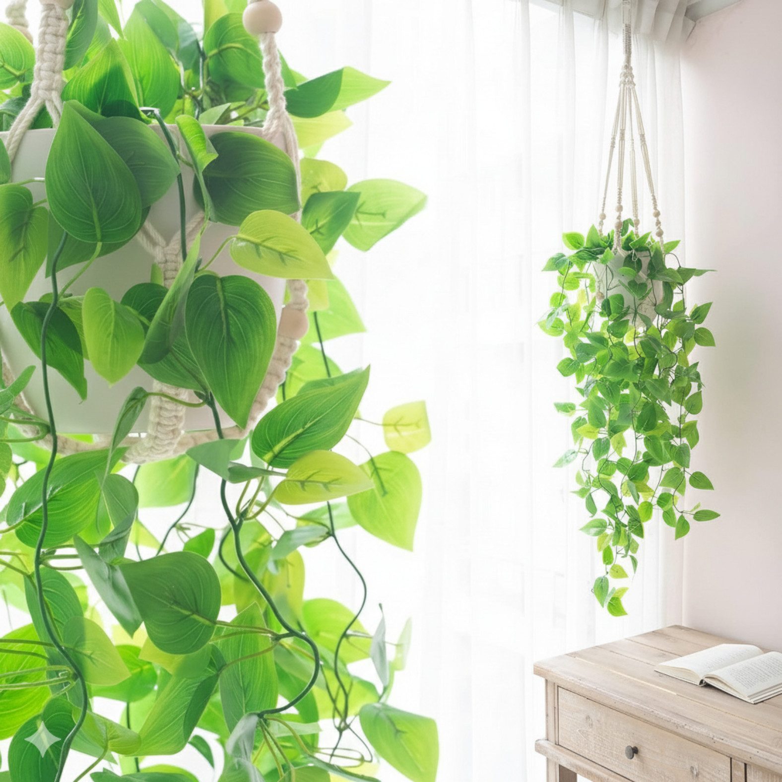 Kunstpflanze Künstliche hängepflanzen im Keramiktopf, Kunstpflanze hängend günstig online kaufen