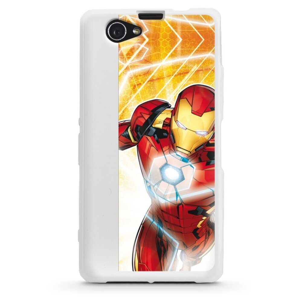 DeinDesign Handyhülle Iron Man on Fire, Sony Xperia Z1 Compact Silikon Hülle Bumper Case Handy Schutzhülle
