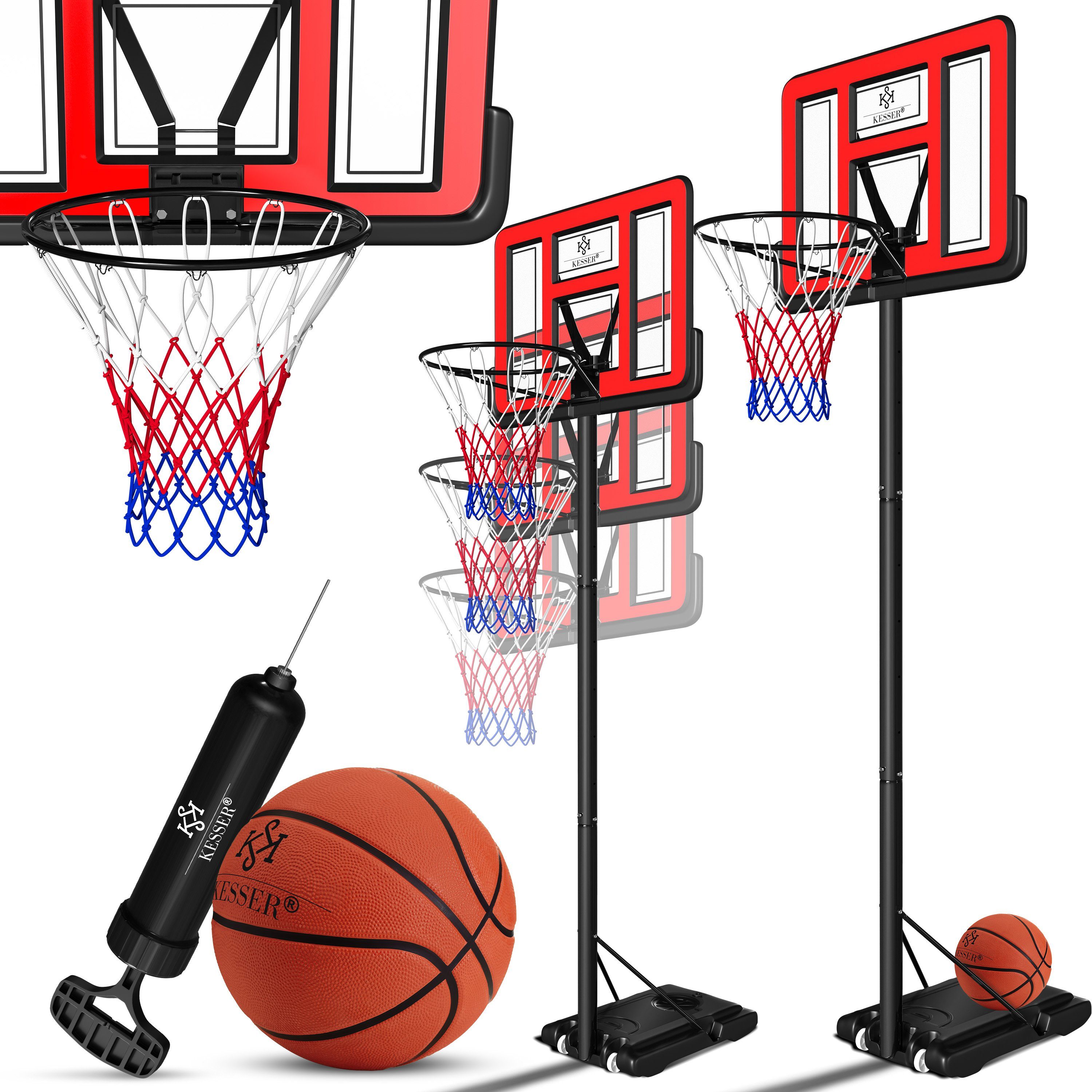 Basketball Ständer Spielzeug Höhenverstellbar Basketballkorb Tragbare mit Pumpe 