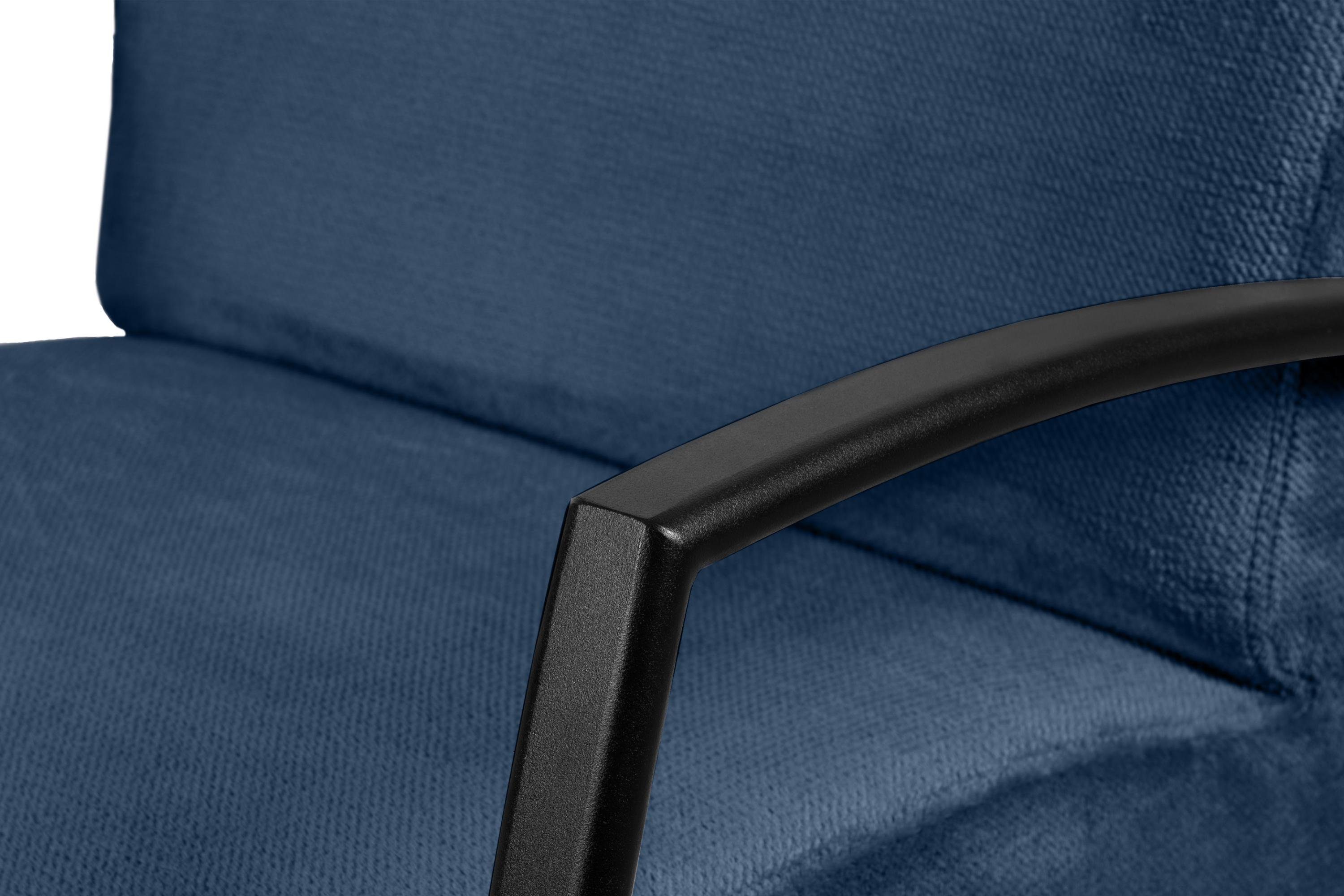 ergonomische marineblau gewellter mit Sitzen Konsimo Form Sitz, | bequemes CARO im Sessel, für marineblau Feder Cocktailsessel