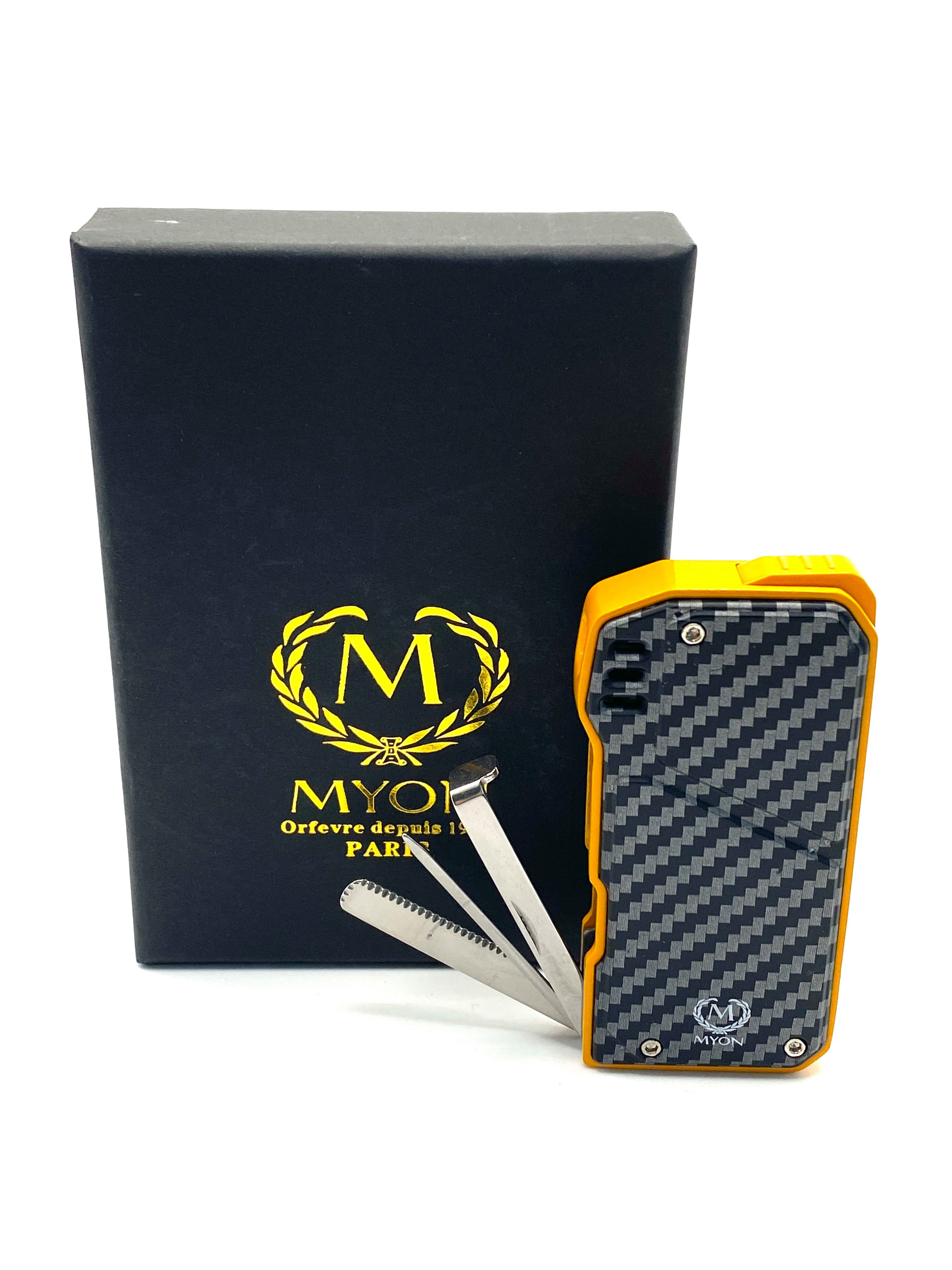 Feuerzeug Myon Softflame Carbon Pfeifenfeuerzeug mit Tool Pfeifenbesteck