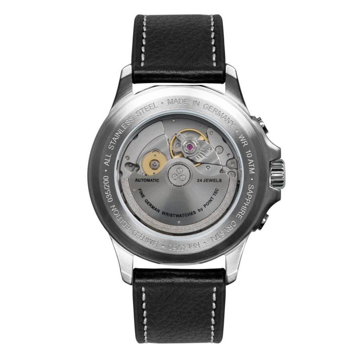 bauhaus Automatikuhr Herrenuhr mit schwarzem Zifferblatt und Automatikwerk