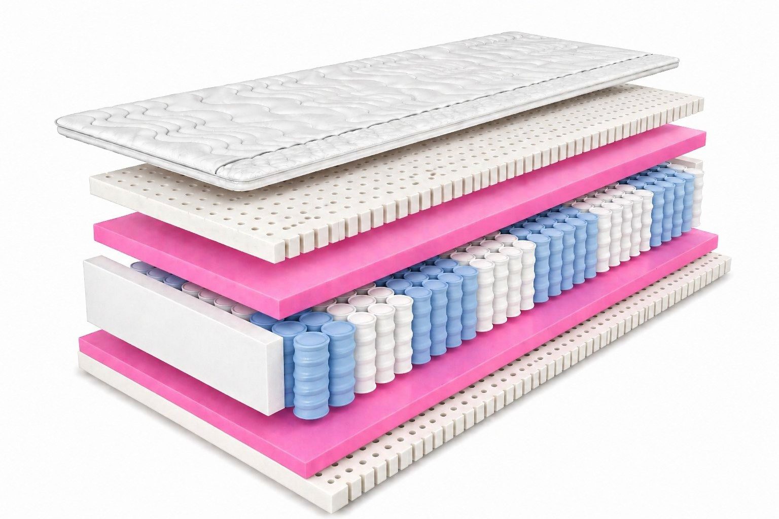 Taschenfederkernmatratze Paris, 140x200, 160x200, 180x200 cm & weitere Größen, MARPUR, 21 cm hoch, 7 ergonomische Liegezonen, H3 (mittelfest), Wendematratze