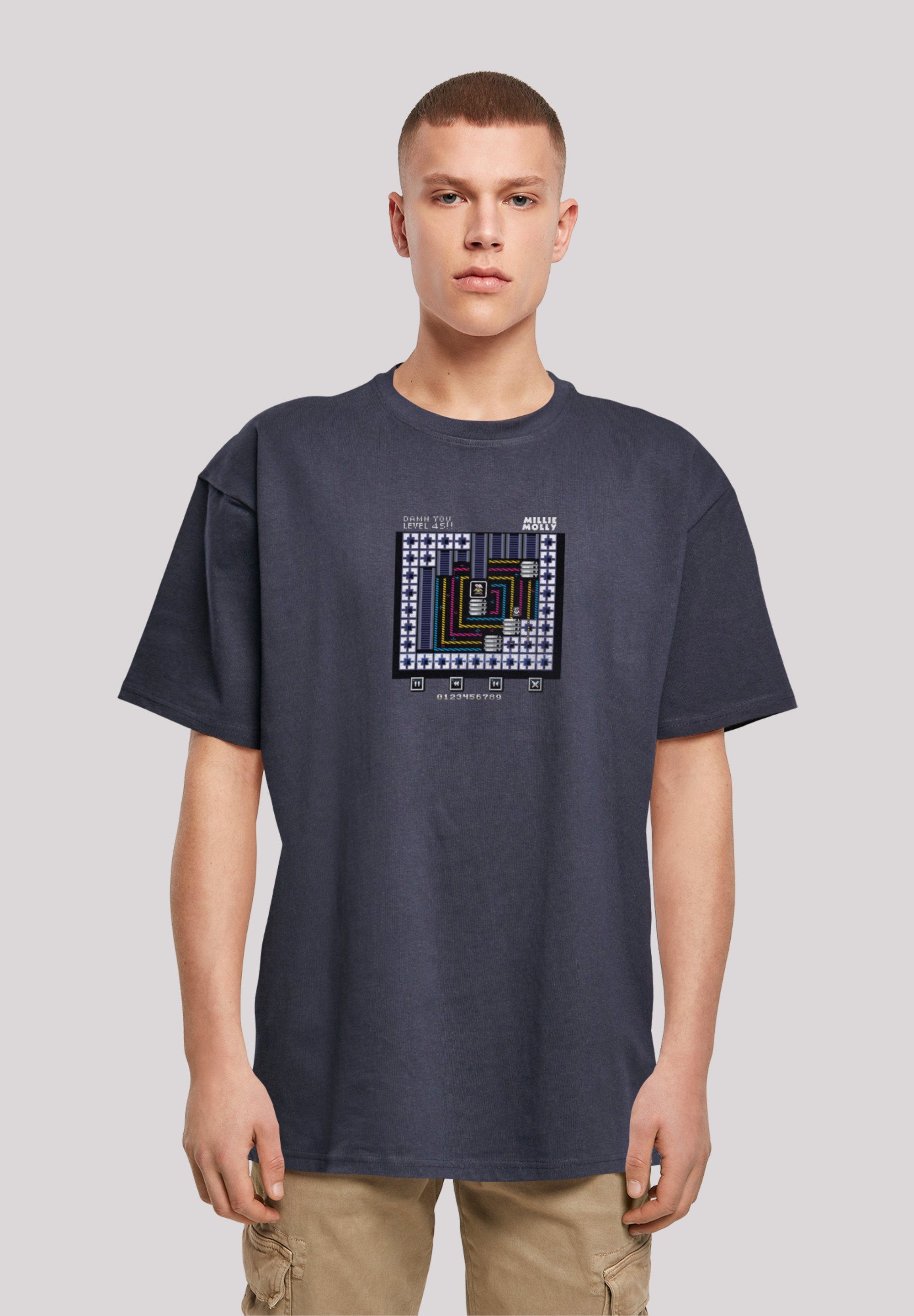 Retro Level Mollie T-Shirt SEVENSQUARED 45 Millie Gaming F4NT4STIC C64 navy Print