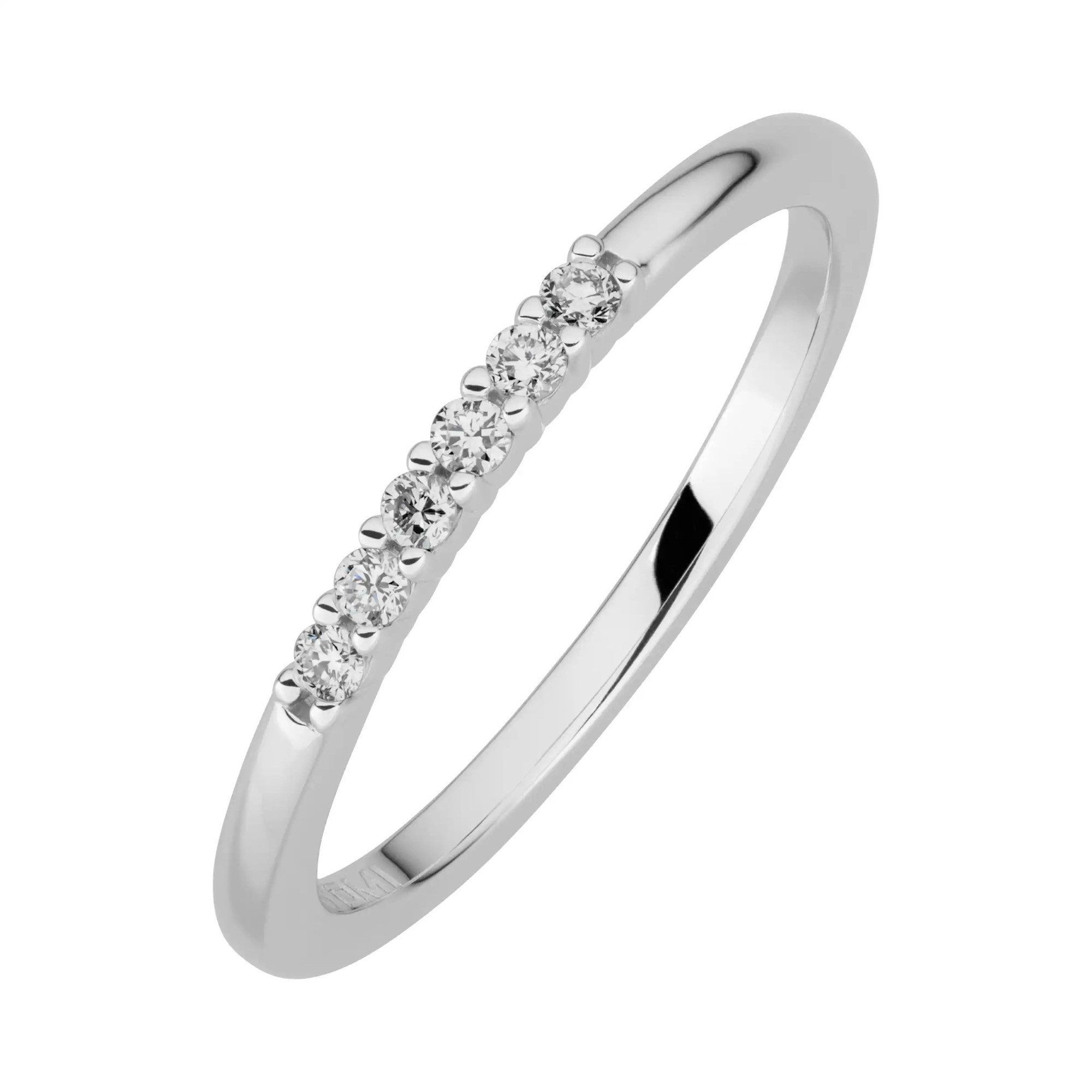 Fingerring 585/- Weißgold 6 synth. Diam. 0,11ct.