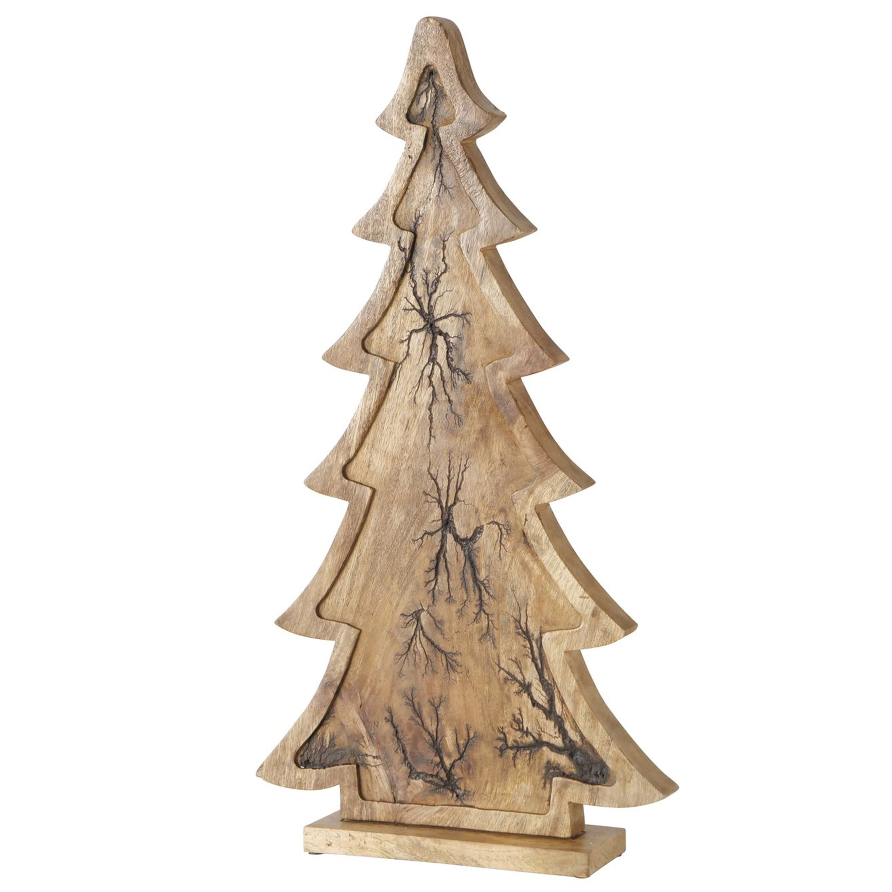 BOLTZE Dekofigur Deko-Aufsteller Percha Tannenbaum aus Mango-Holz H 76,00 cm