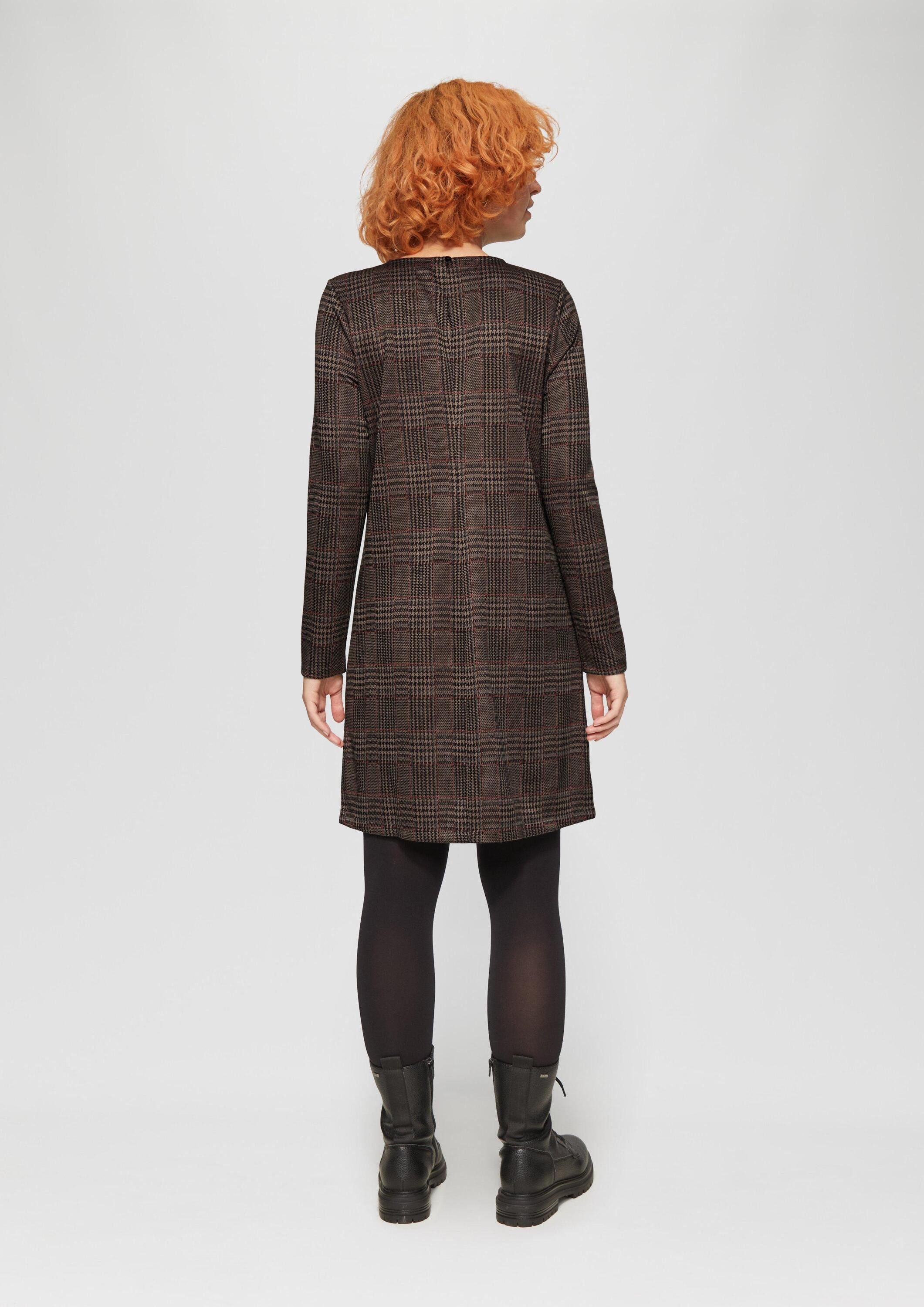 QS Minikleid Kleid Kurzes gemustertes Kleid aus Interlockjersey