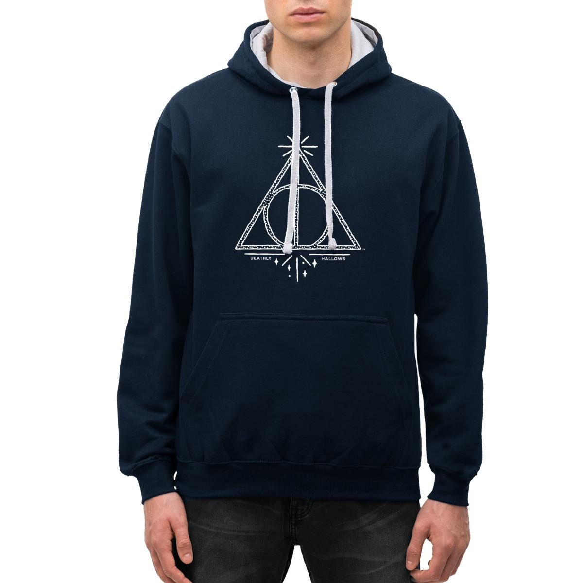 Spreadshirt Hoodie Harry Potter Heiligtümer des Todes Symbol Unisex Kontrast Hoodie (1-tlg)
