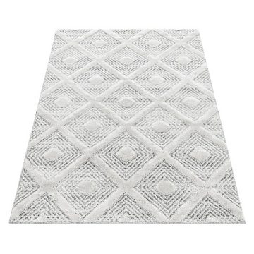 Hochflor-Teppich Geometrisch Design, Carpetsale24, Rund, Höhe: 20 mm, Teppich Wohnzimmer Boho Design weich 3D Optik Skandinavische Stil