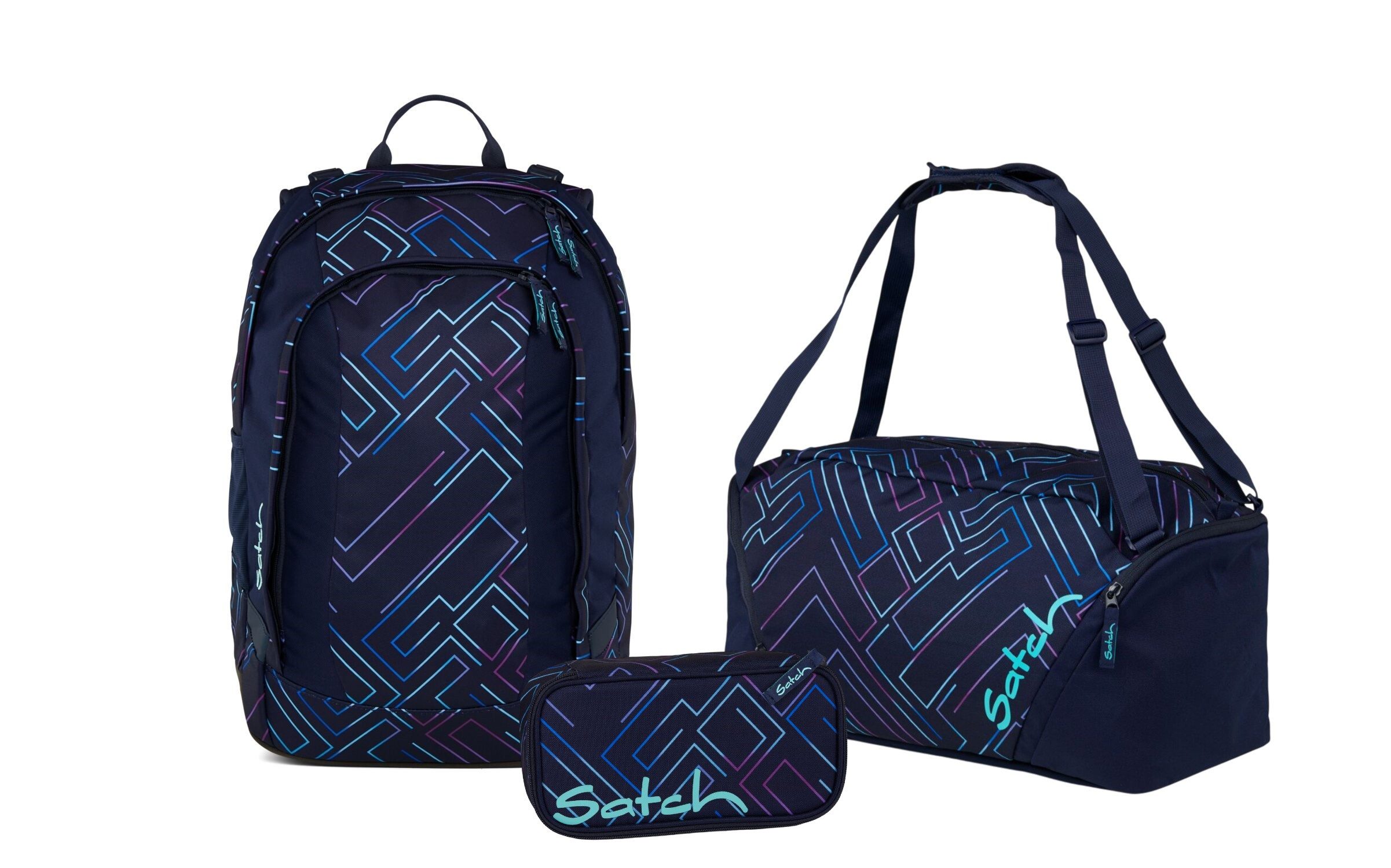 Satch Schulranzen Schulrucksack-Set AIR Purple Laser günstig online kaufen