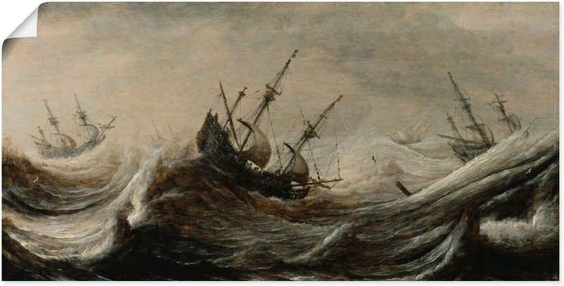 Artland Wandbild Schiffe in stürmischer See., Gewässer (1 St), als Leinwandbild, Wandaufkleber oder Poster in versch. Größen