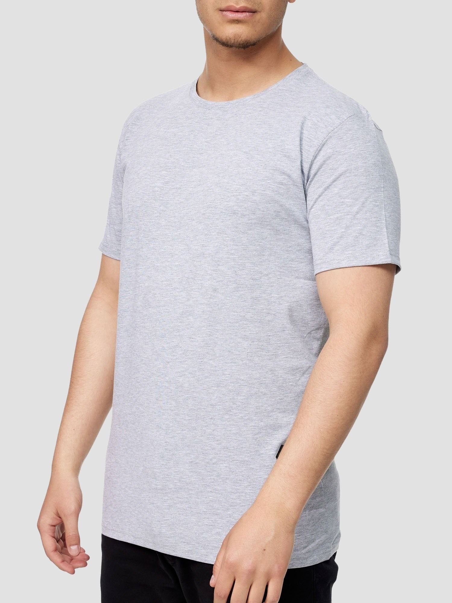 John Kayna T-Shirt John Kayna T Shirt Herren Tshirt Tee T-Shirt für Männer Polo Poloshirt (Shirt Polo Kurzarmshirt Tee, 1-tlg) Fitness Freizeit Casual Grau