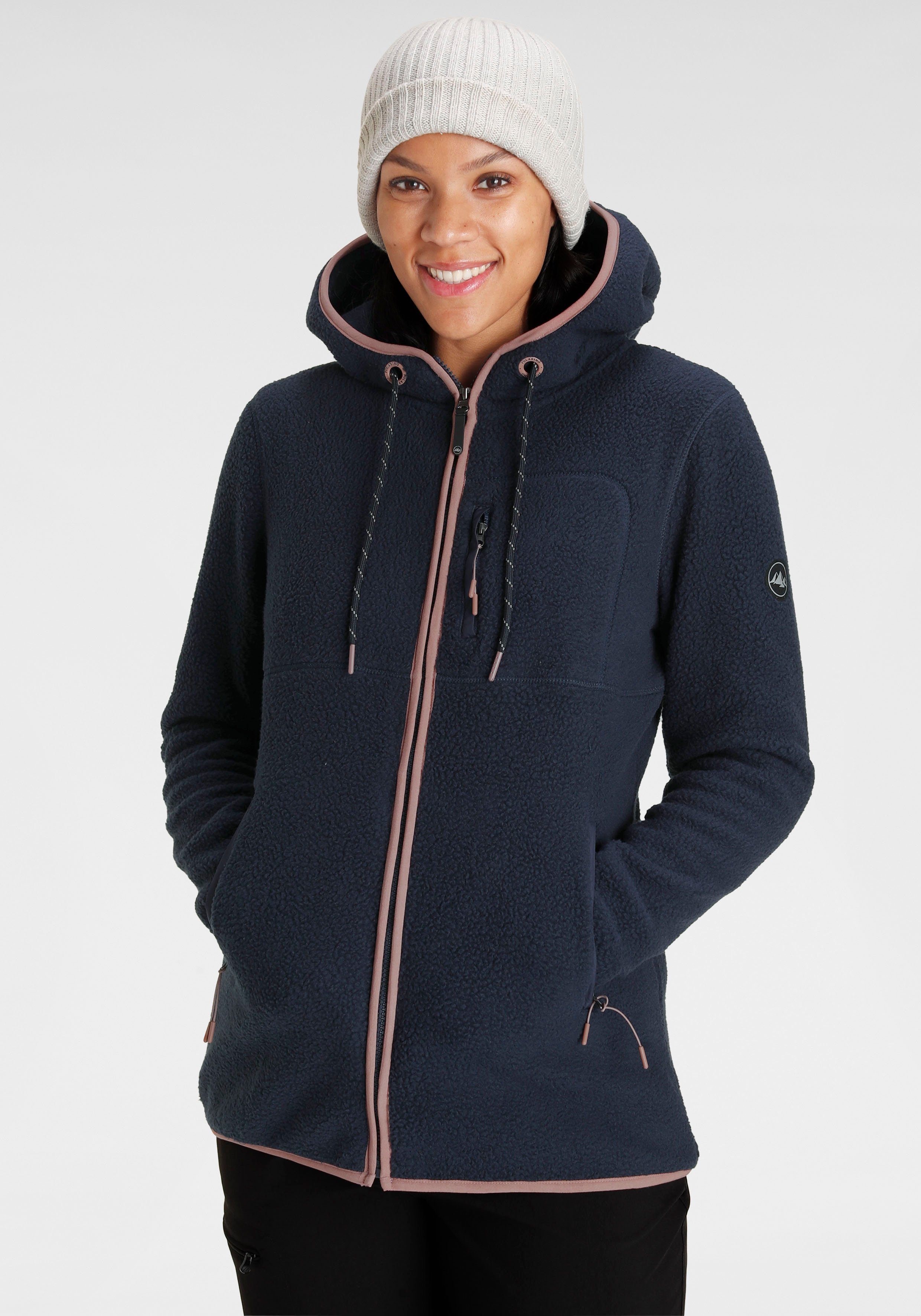 Polarino Fleecejacke aus Sherpa Fleece, Ideal als wärmende Zwischenschicht  oder als Außenschicht für den Übergang