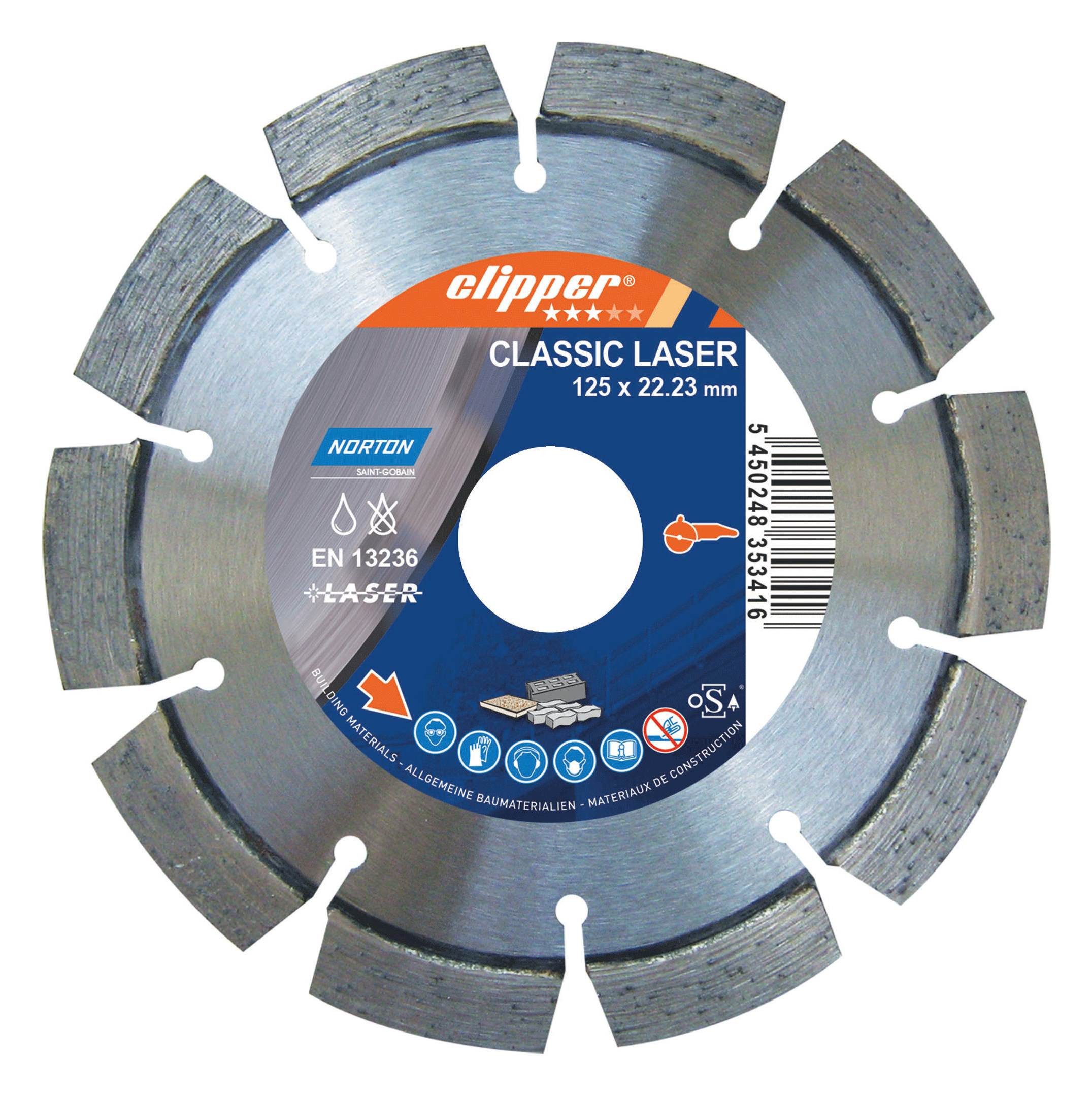 NORTON CLIPPER Trennscheibe, Ø 115 mm, Diamanttrennscheibe CLA Laser 2370 115 x 22,23 mm