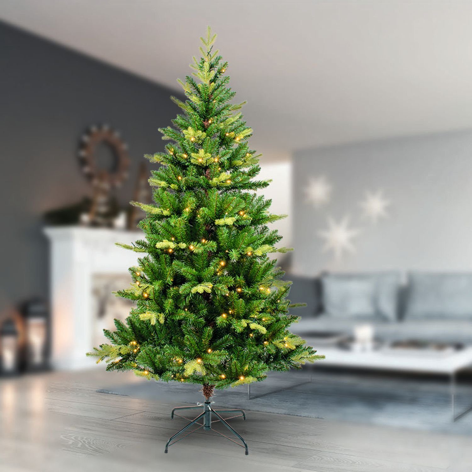 180cm Künstlicher Tannenbaum Christbaum Weihnachtsbaum LED BURI Weihnachtst Weihnachtsbaum Künstlicher