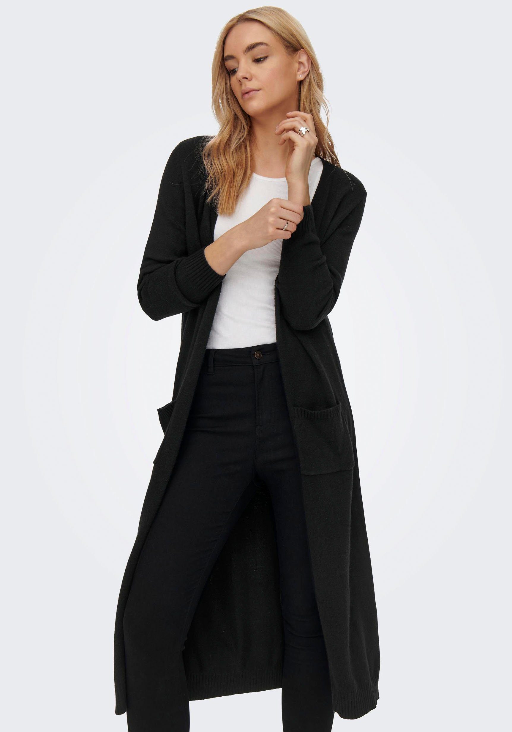 ONLY Longstrickjacke ONLLESLY L/S LONG Black CARDIGAN