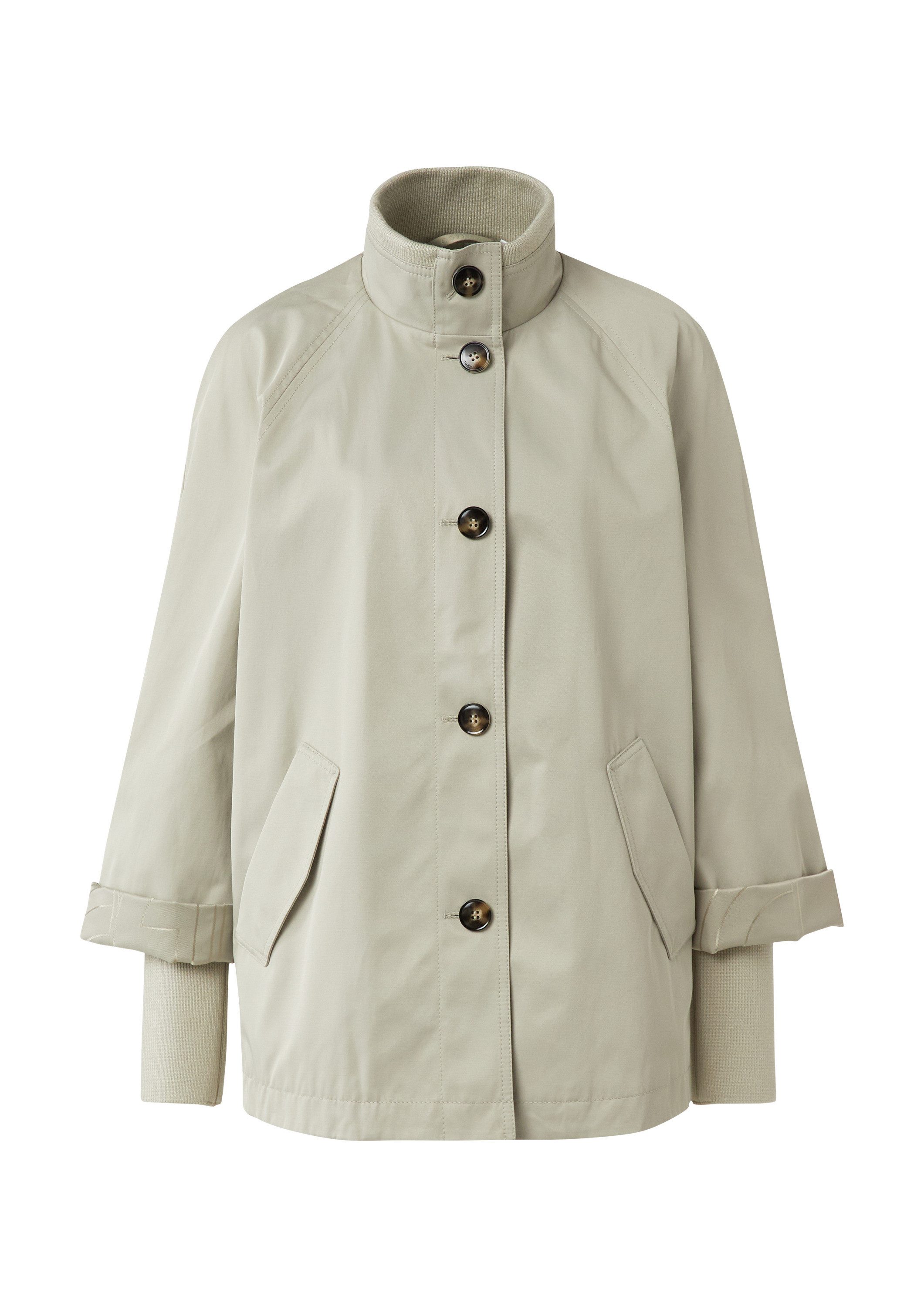 comma Funktionsjacke Outdoor-Jacke Cape-Jacke im Relaxed Fit mit Stehkragen und Rippbündchen